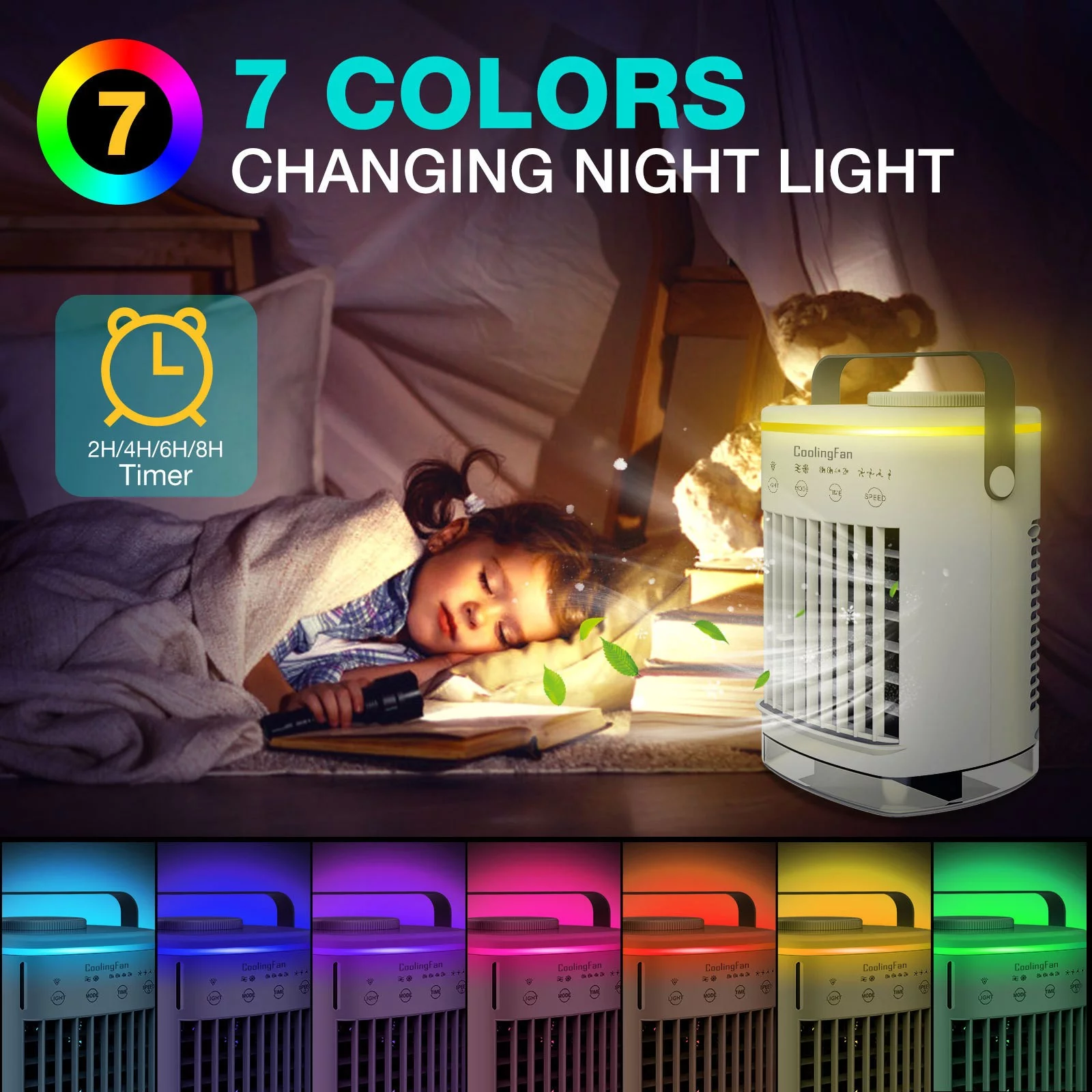 Fnyoxu 4 in 1 Portable Conditioner Fan Space Cooler Fan Cooler Desk