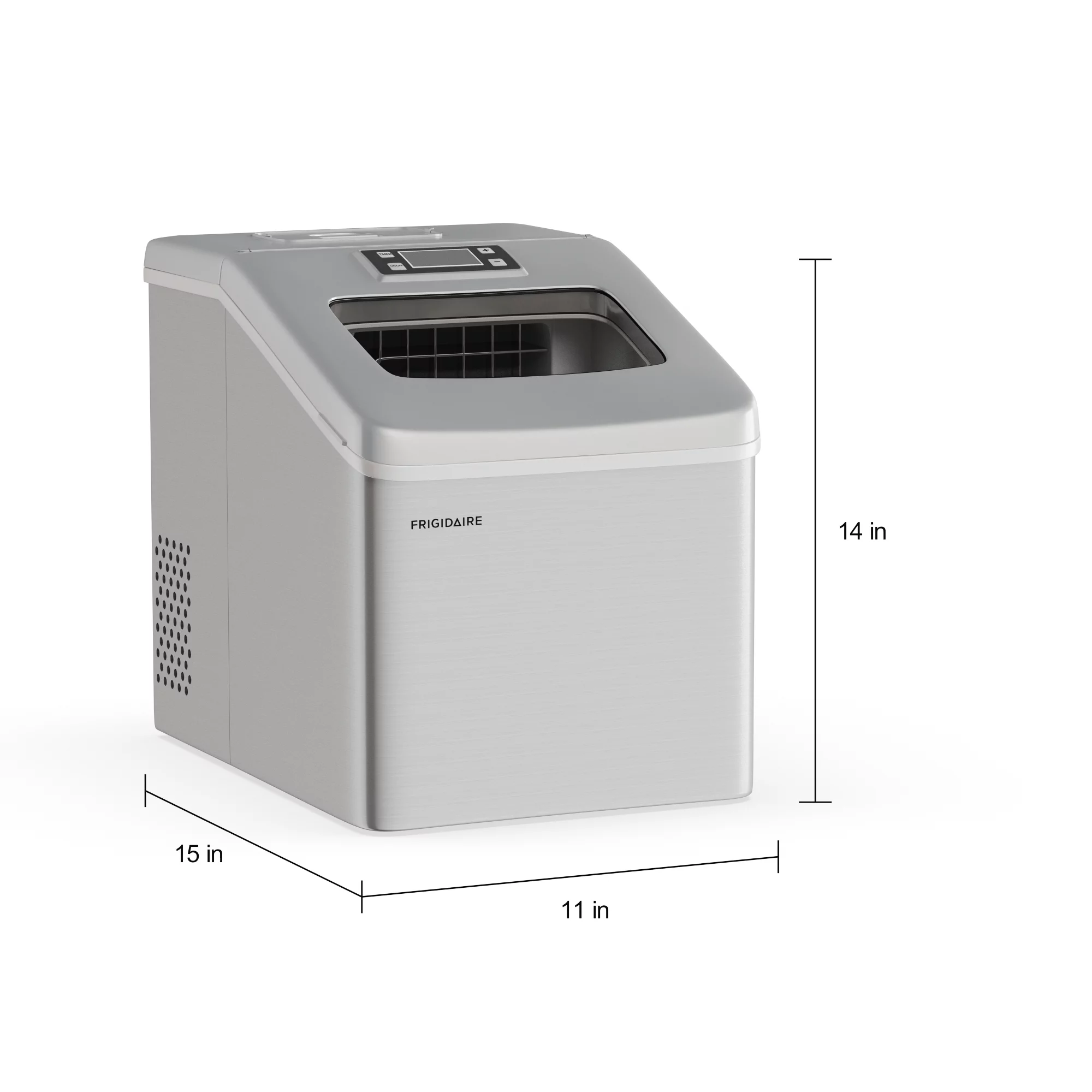 Frigidaire 40lbs. Countertop Clear Square Ice Maker - Stainless Steel