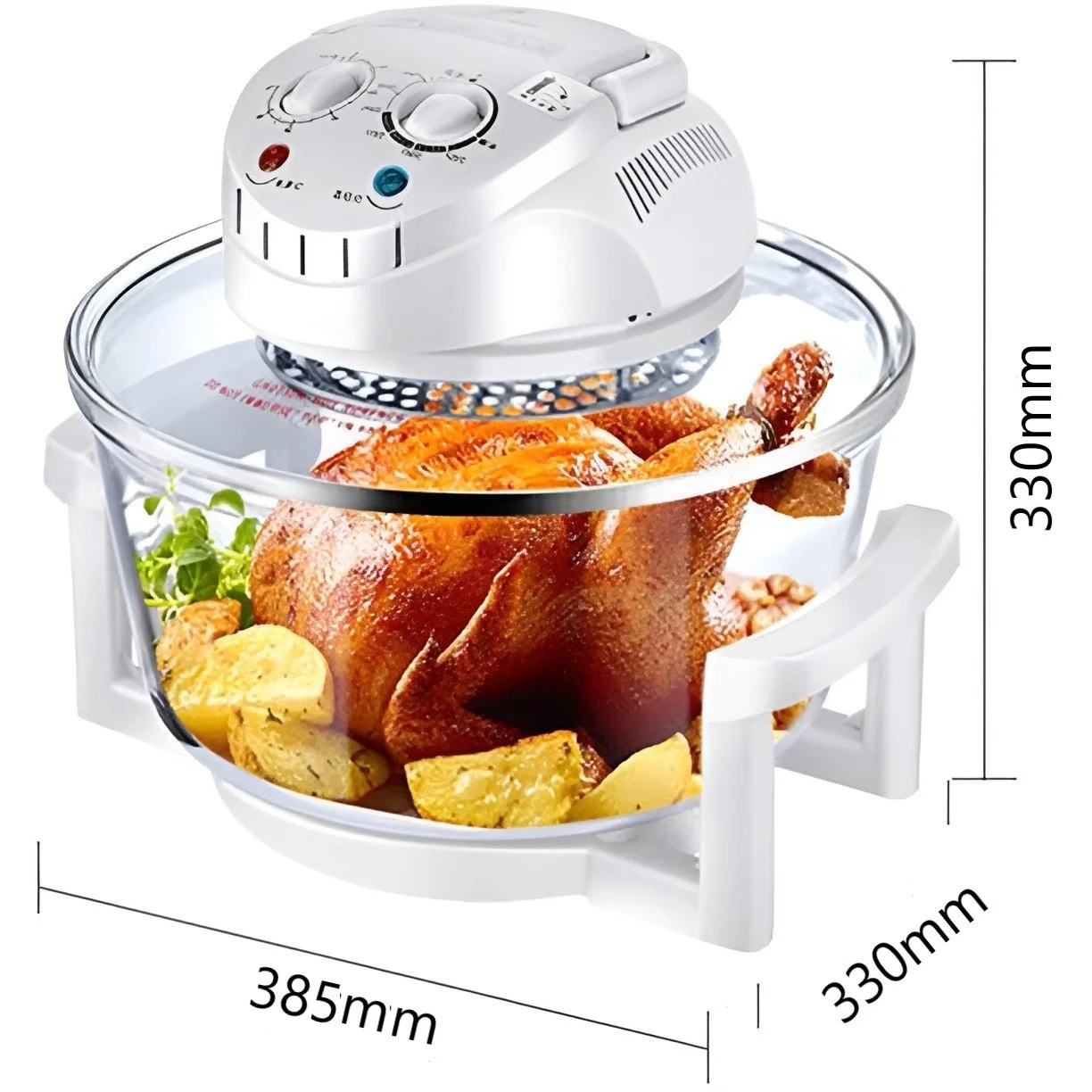 i Kito Large Turbo Air Fryer 12.6QT Frying Pan with Roaster Steamer, Toaster Cooking Convection Oven 12L White