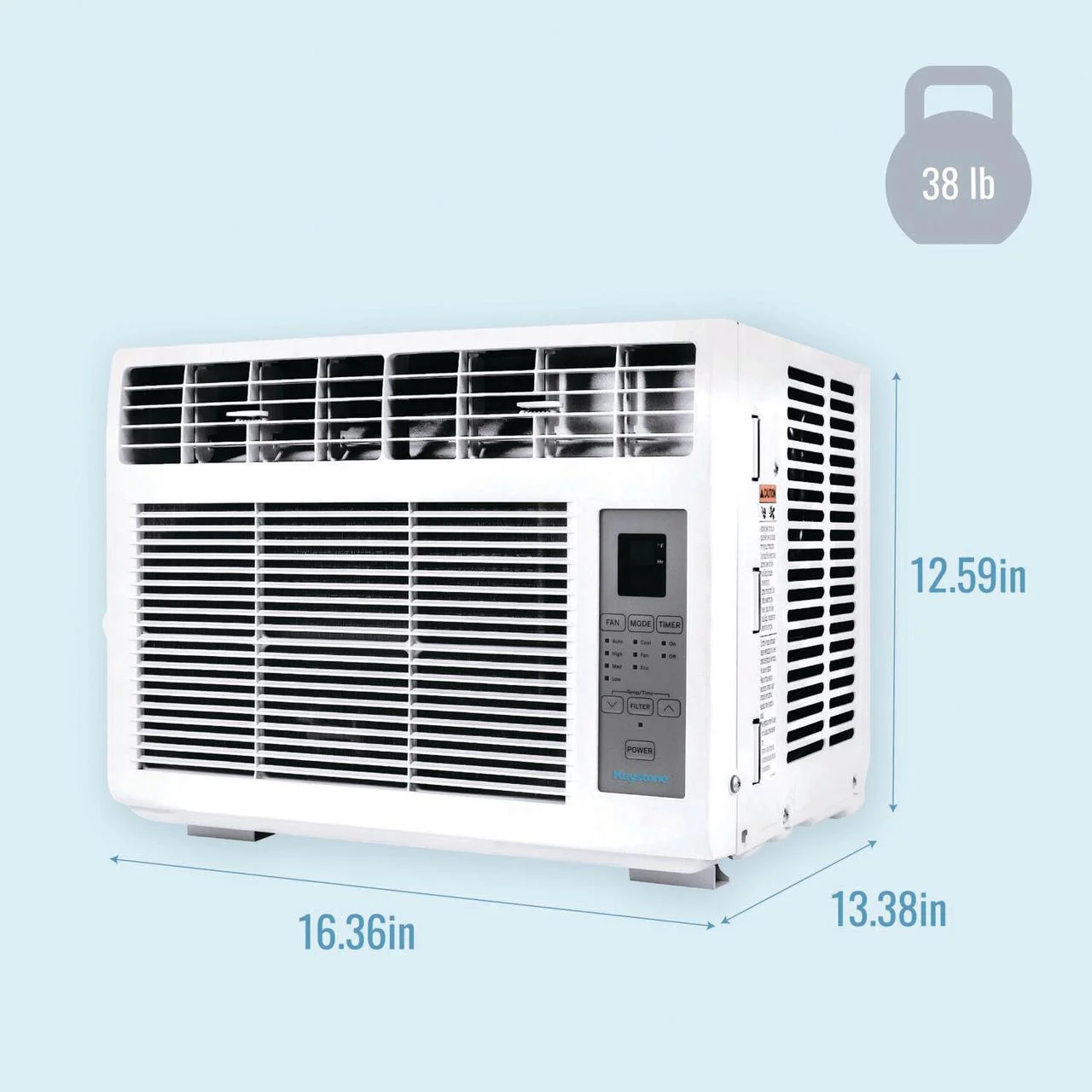 Keystone 6,000 BTU up to 250 sq ft Window Mounted Air Conditioner with Remote Control, KYST061AD