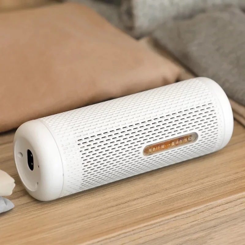 Dehumidifier 1000ml/day, Quiet Electric Dehumidifier with 1000ml Tank, Continuous Drainage, 24h Timer, Dehumidification of Rooms up to 20m2/30m3, White