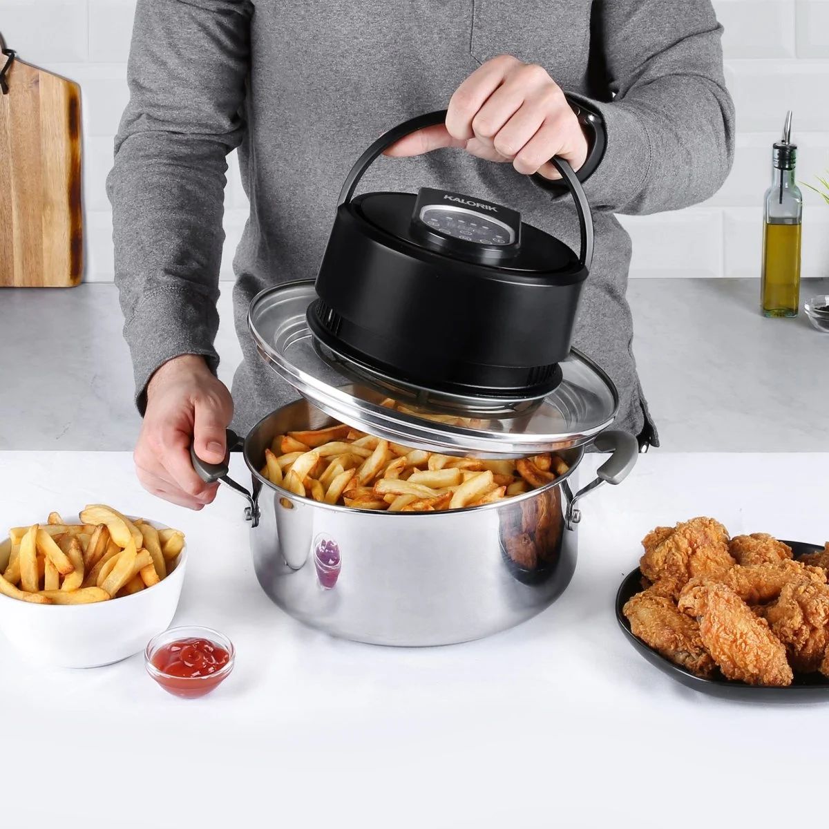 Kalorik Digital Universal Air Fryer Lid for Pressure Cookers, Pots, & Pans Refurbished
