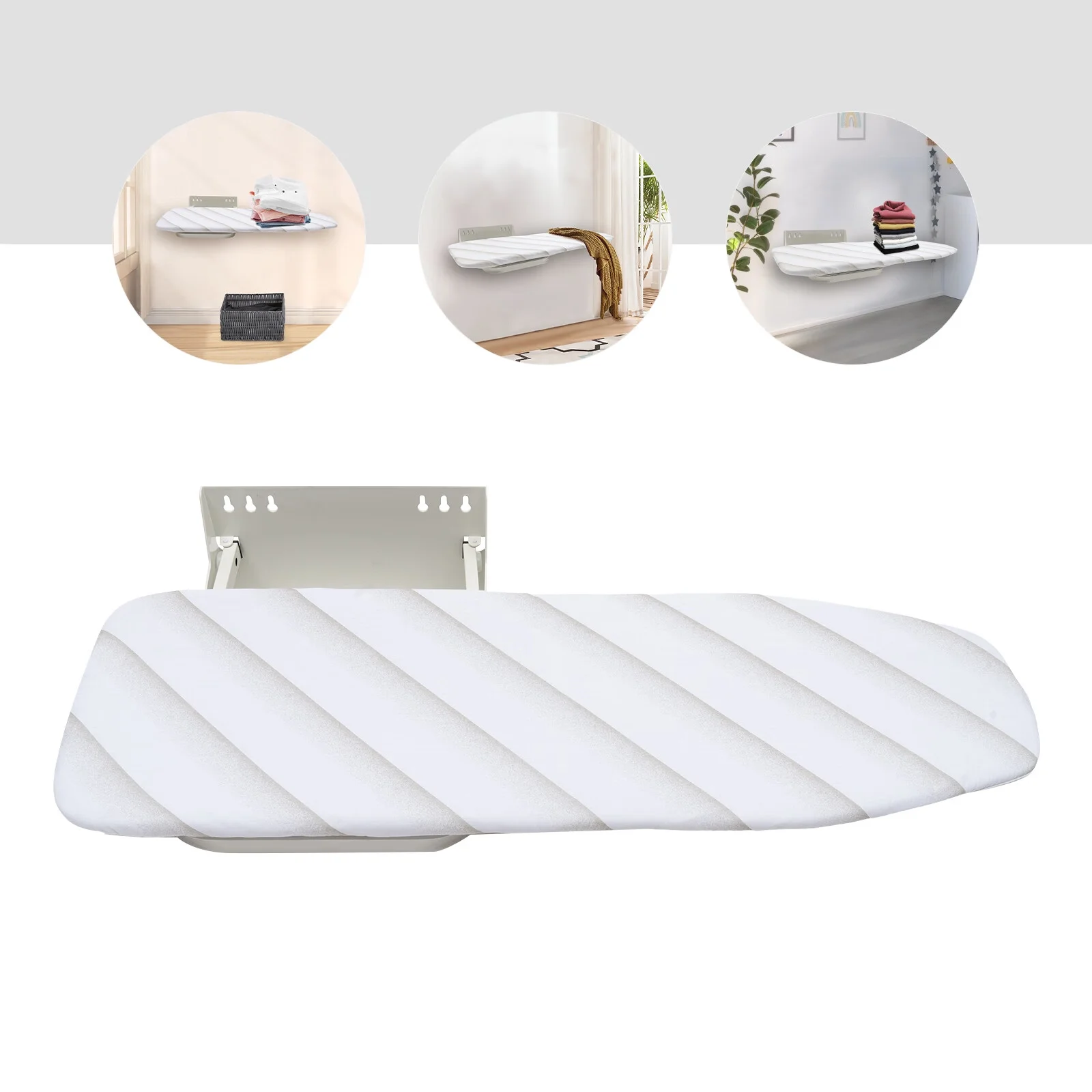 Foldable Ironing Board 180��Swive Wall Mounted Ironing Table for Home Apartment Space Saving White