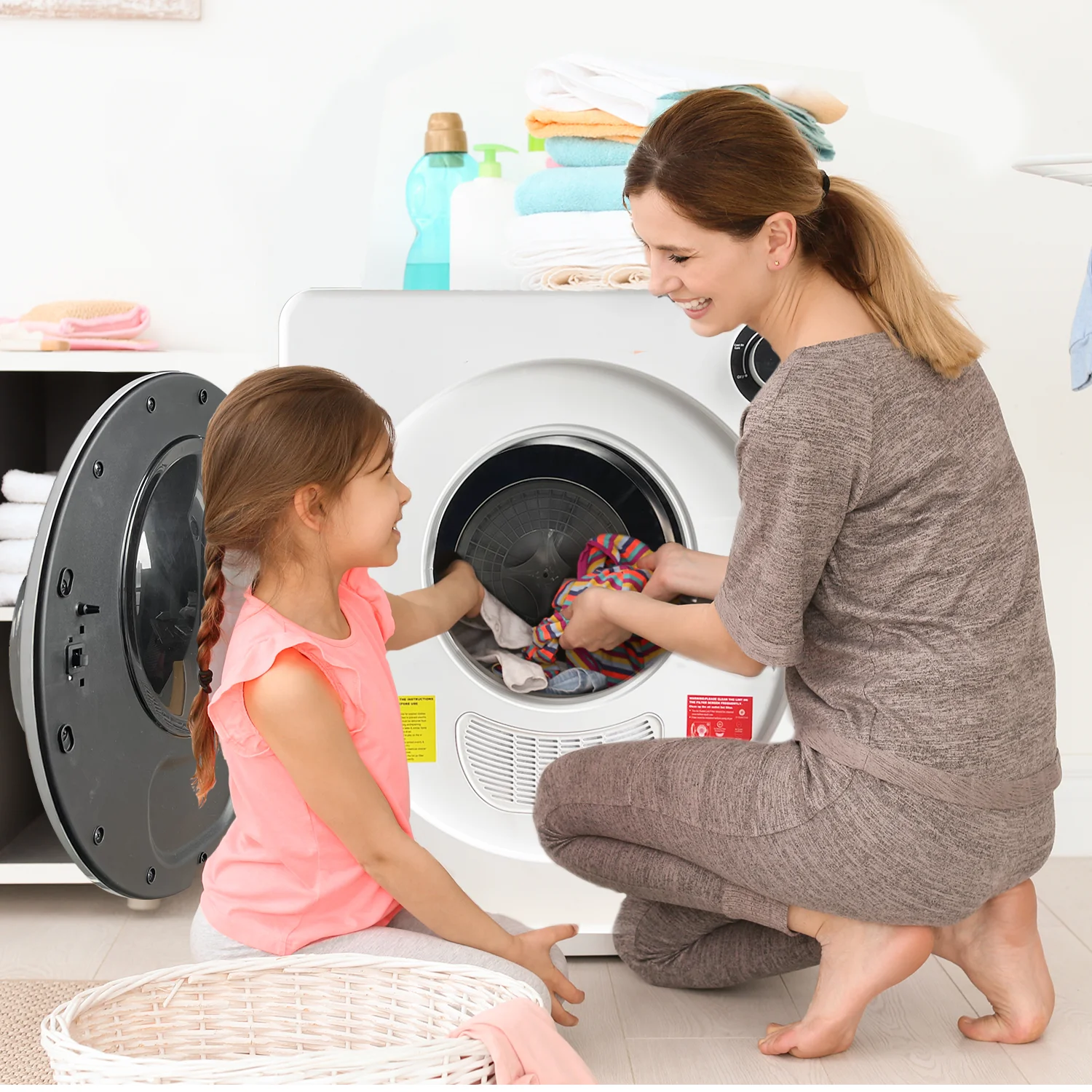Erinnyees 2.2 cu. ft. Portable Clothes Dryer,Electric Compact Laundry Dryer for Apartments, Dorm, White