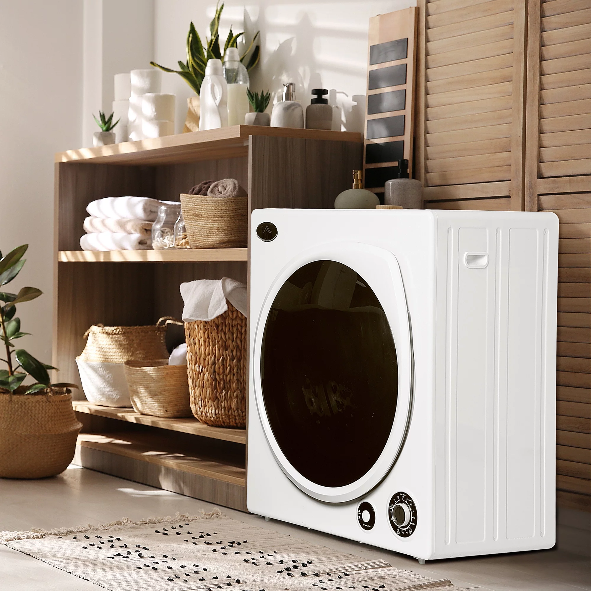 HOMCOM Dryer Machine, 1350W 3.22 Cu. Ft. Portable Clothes Dryer w/ 5 Modes