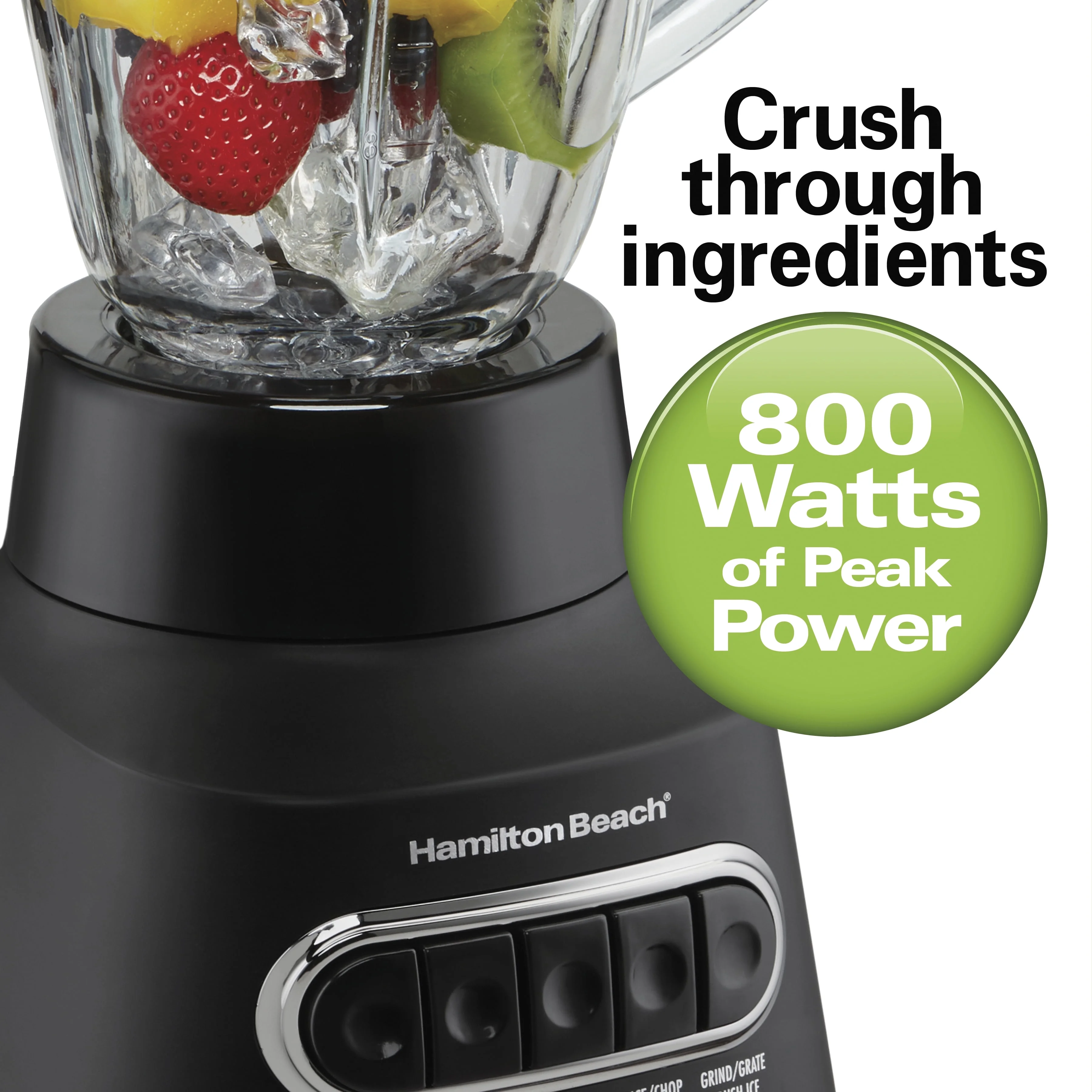 Hamilton Beach MultiBlend Kitchen System, 3-in-1 Blender with Food Processor Attachment, 52 oz. Blending Jar, and 20 oz. Travel Jar, Black, 58176