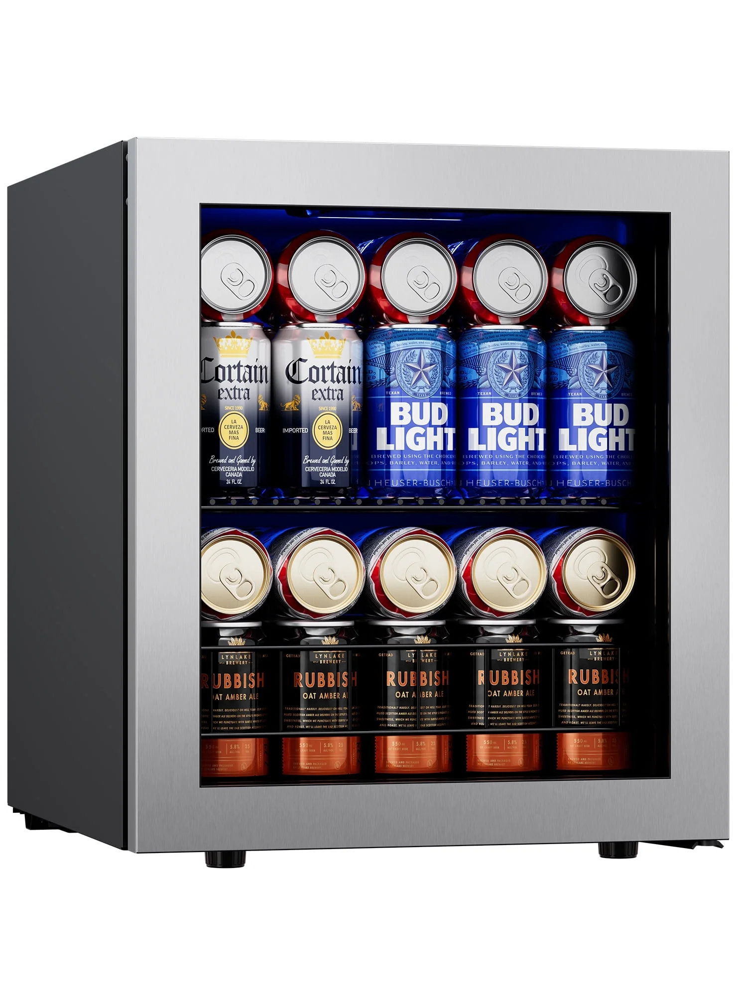 Ca'Lefort Beverage Refrigerator Cooler, 62 Can Beverage Fridge with Glass Door for Soda Beer for Home Office