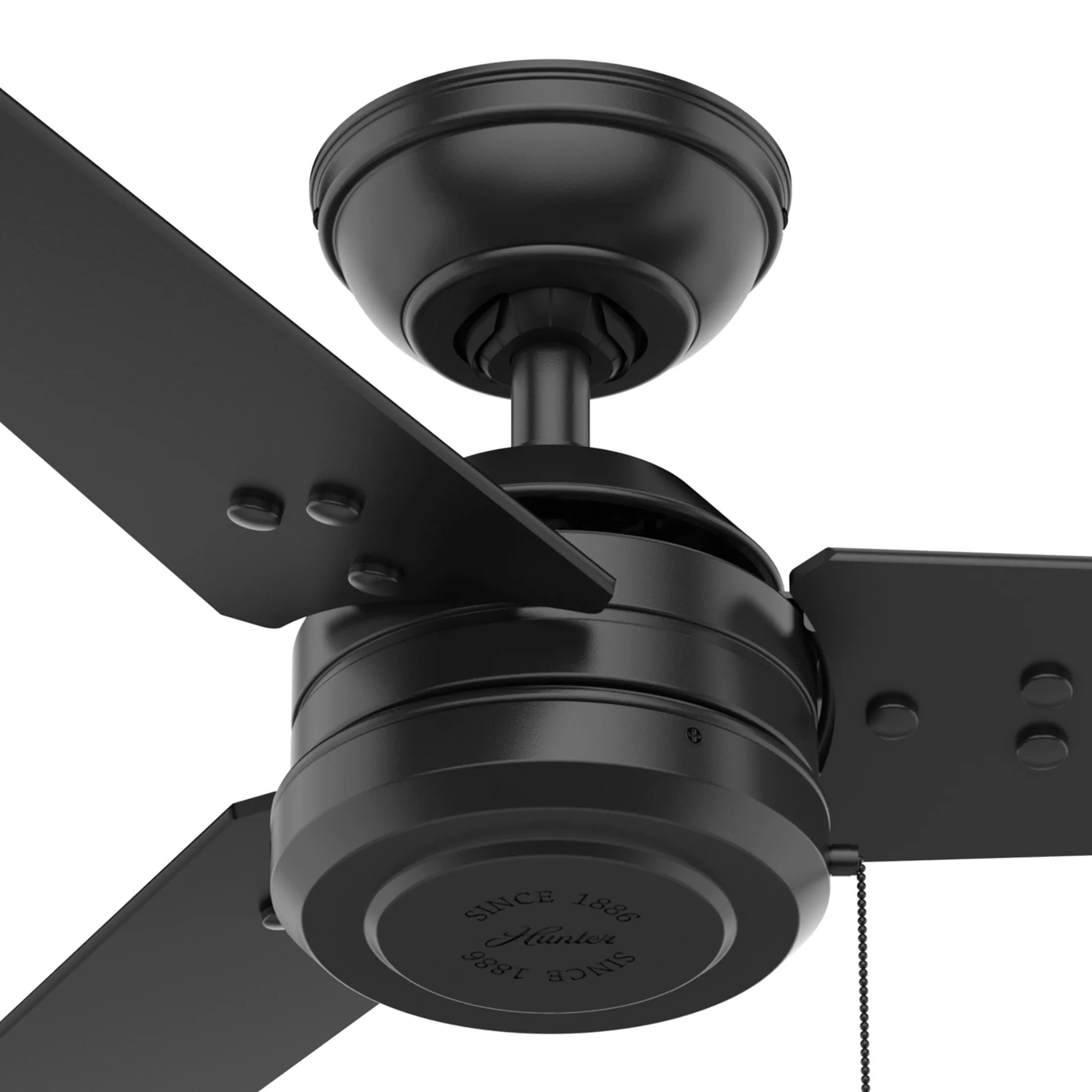 Hunter Fan Company Cassius 44' Indoor Outdoor Ceiling Fan w/ Chain, Matte Black