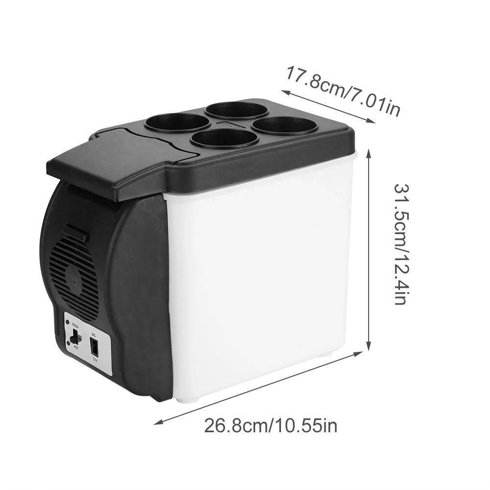 Greensen Mini Car Refrigerator,12V 6L Portable Car Refrigerator Mini Multi-Functional Food Drinks Warmer Cooler Fridge, Car Fridge