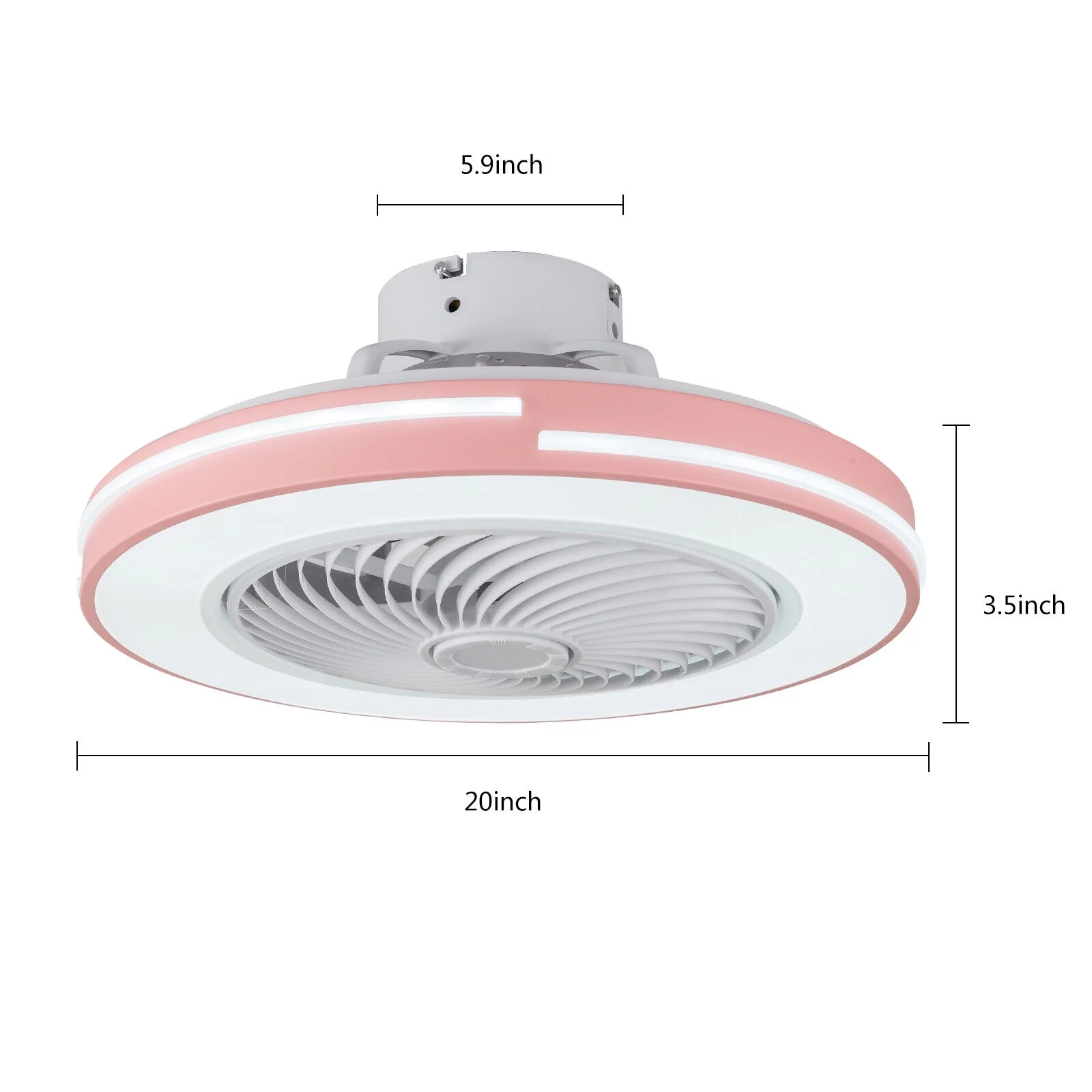 3 Color Pendant Lamp Chandelier Acrylic Blades 20 Inch Modern Ceiling Fan Light