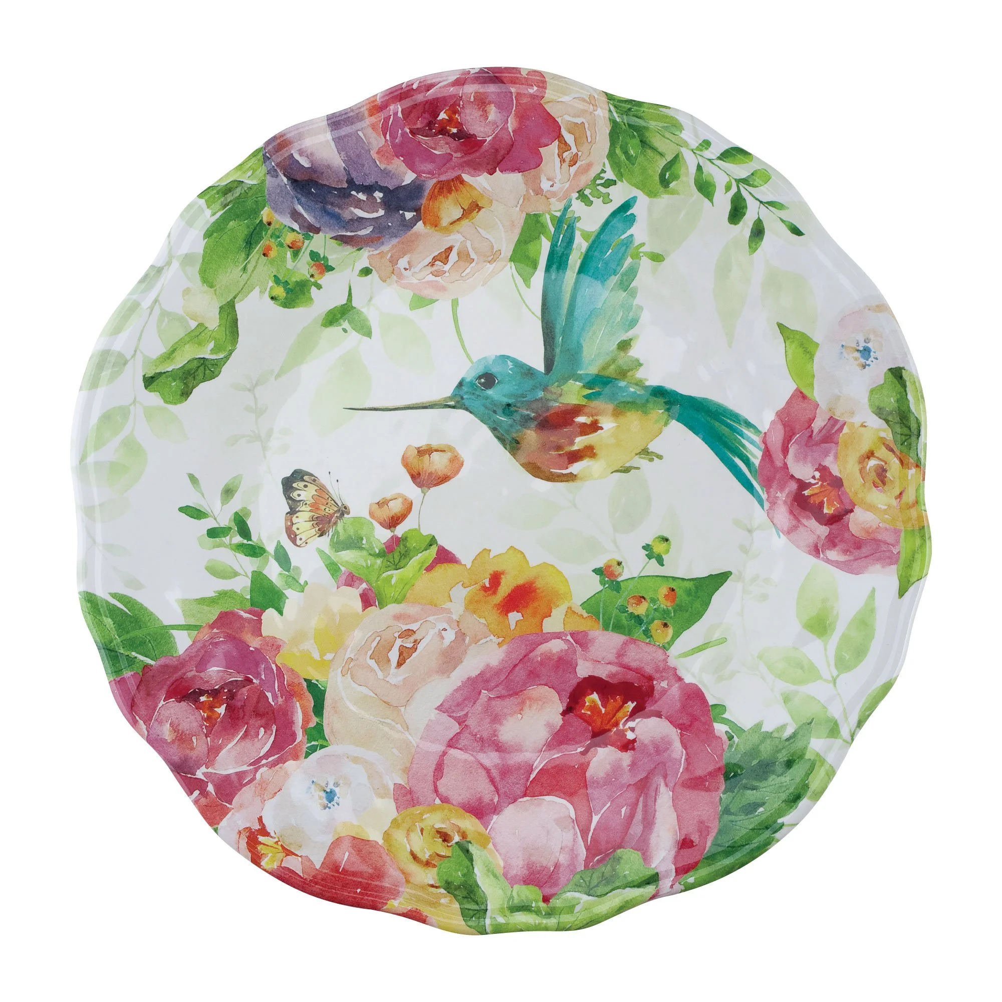 Gourmet Art 16-Piece Rose Garden Heavyweight and Durable Melamine Dinnerware Set, Service for 4. Includes Dinner Plates, Salad Plates, Dessert Plates and Bowls. for Everyday Use.