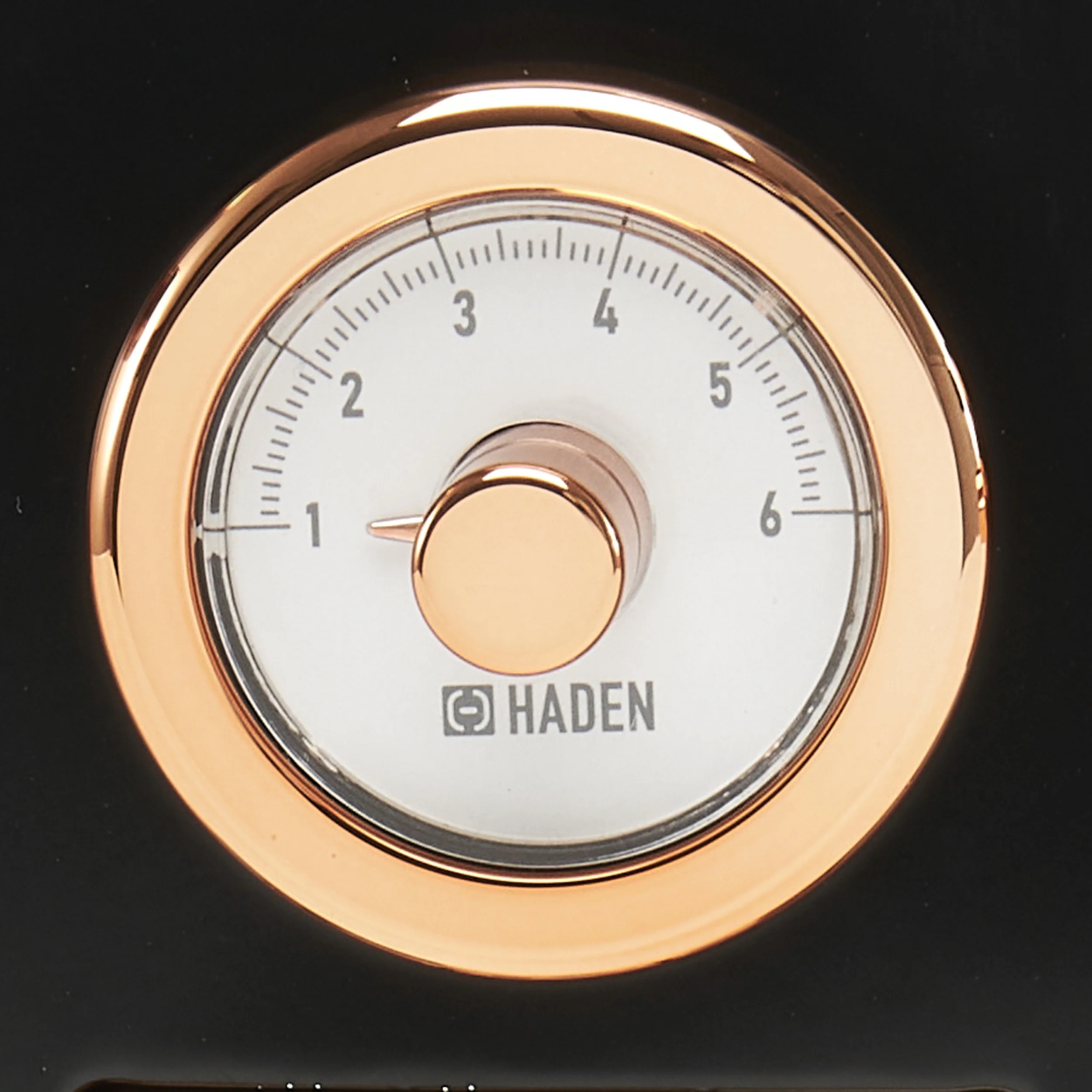 Haden Dorset 4-Slice Wide Slot Stainless Steel Toaster, Black / Copper - 75083