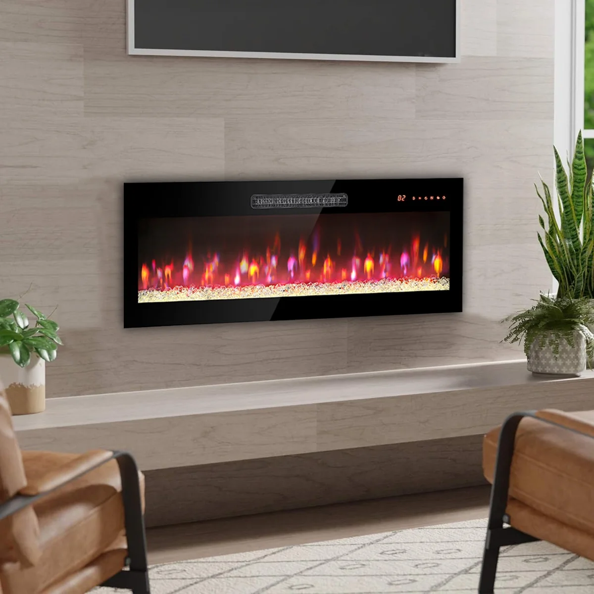 HestiNysus 42'' Inset Electric Fireplace with Remote Control and Multi-Color Flame Effects