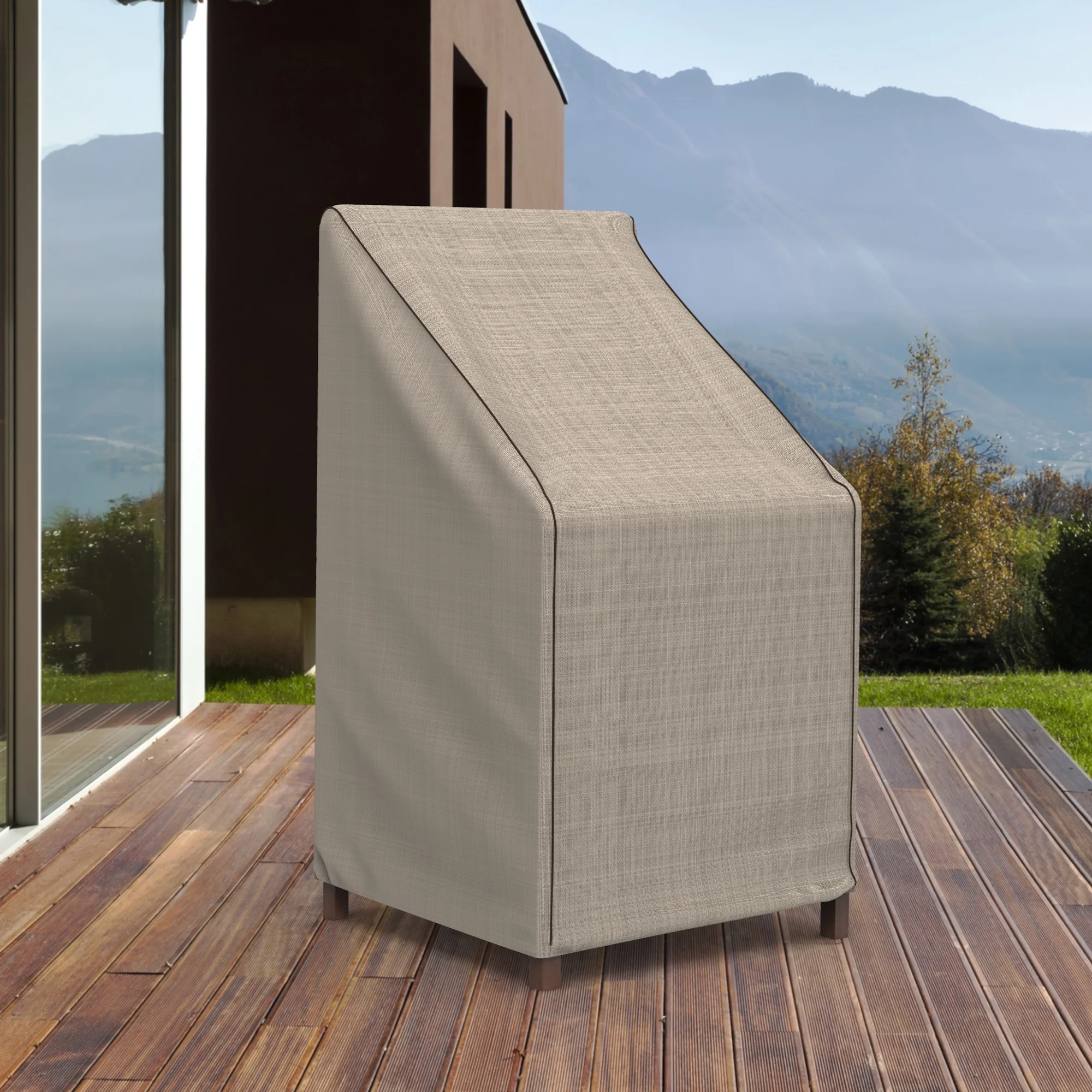 Budge 49' Black Ivory Patio Barstool Cover, StormBlock? Mojave (2 Pack)