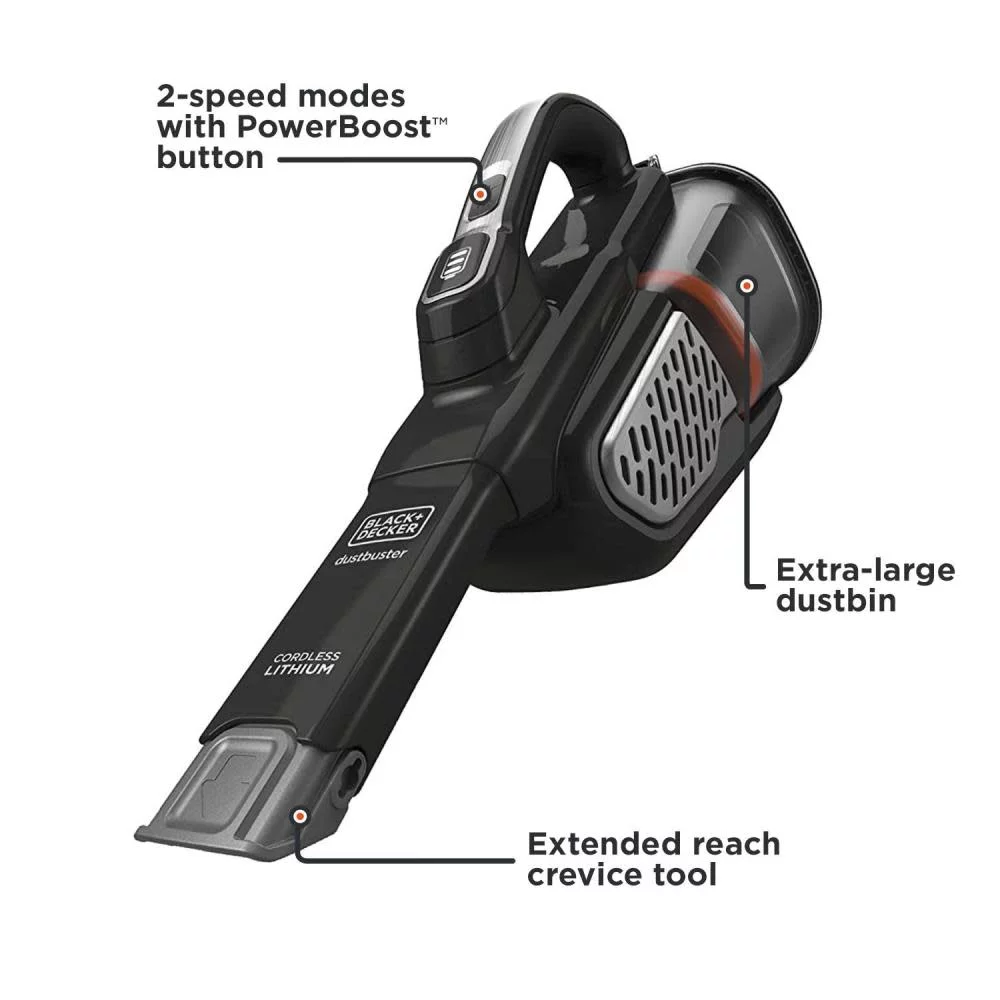 BLACK+DECKER Dustbuster Handheld Vacuum, Cordless, AdvancedClean+, Black (HHVK515J00FF)