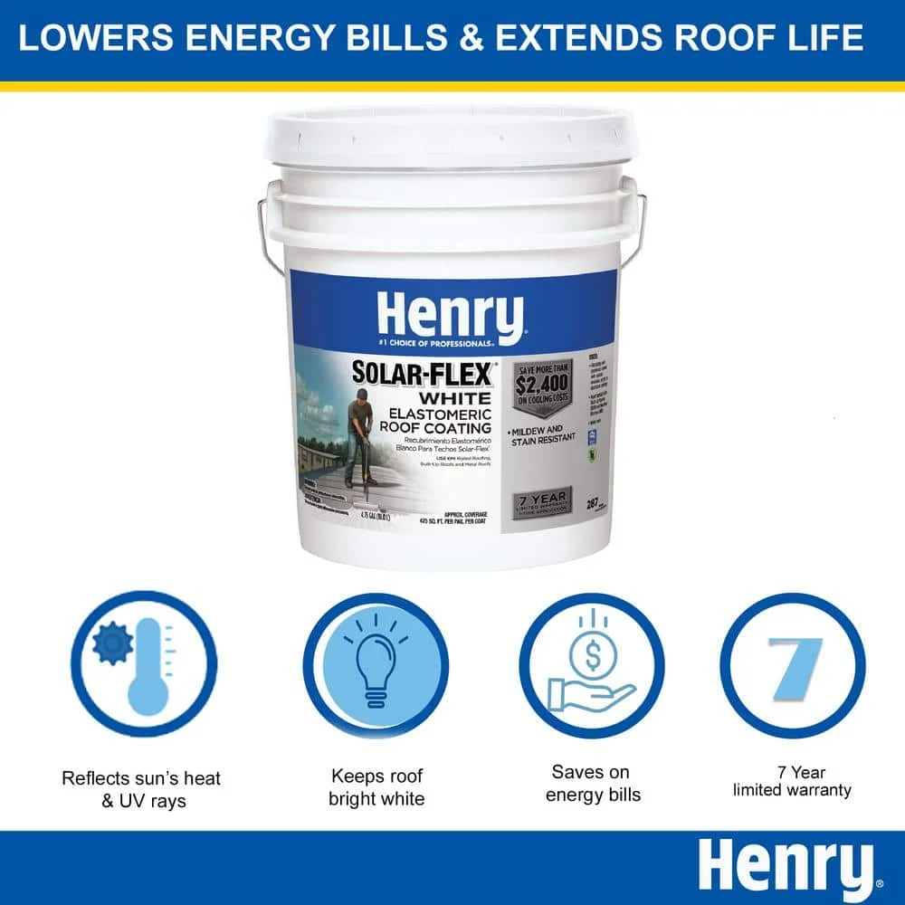 287 Solar-Flex White Acrylic Elastomeric Reflective Roof Coating 4.75 gal.