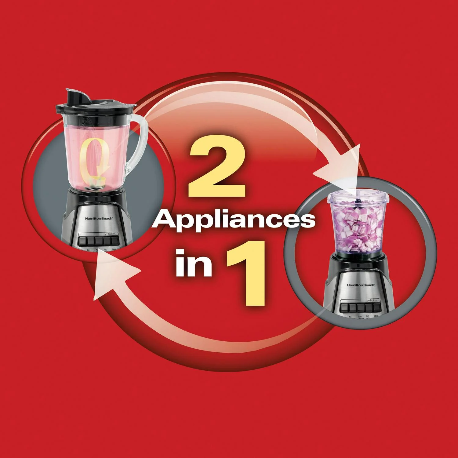 Hamilton Beach Black 12 Speed Glass Jar Blender with Food Chopper