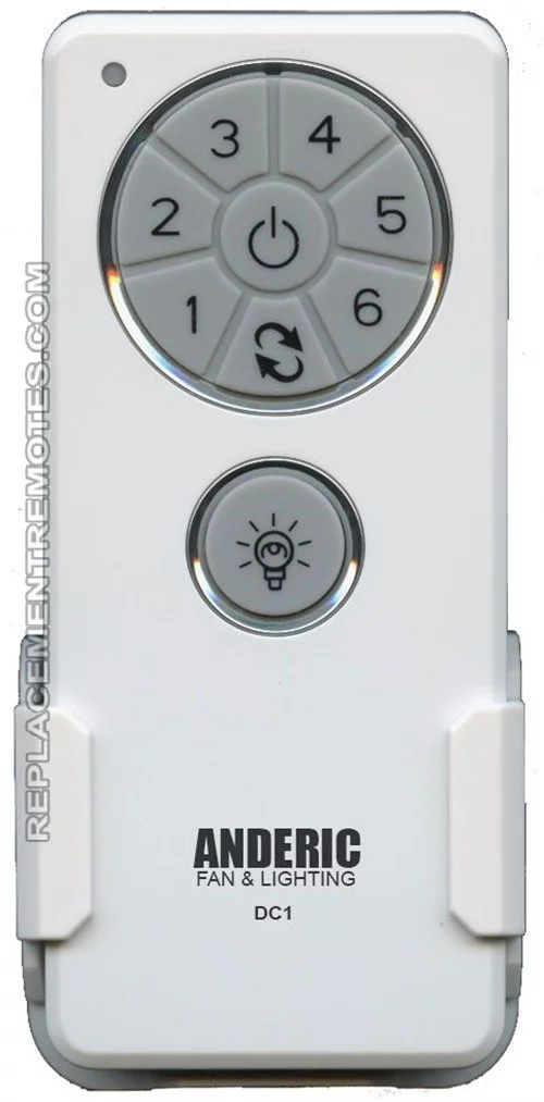 ANDERIC DC1 Reversible with 6 Speeds for Hampton Bay Ceiling Fan Remote Control