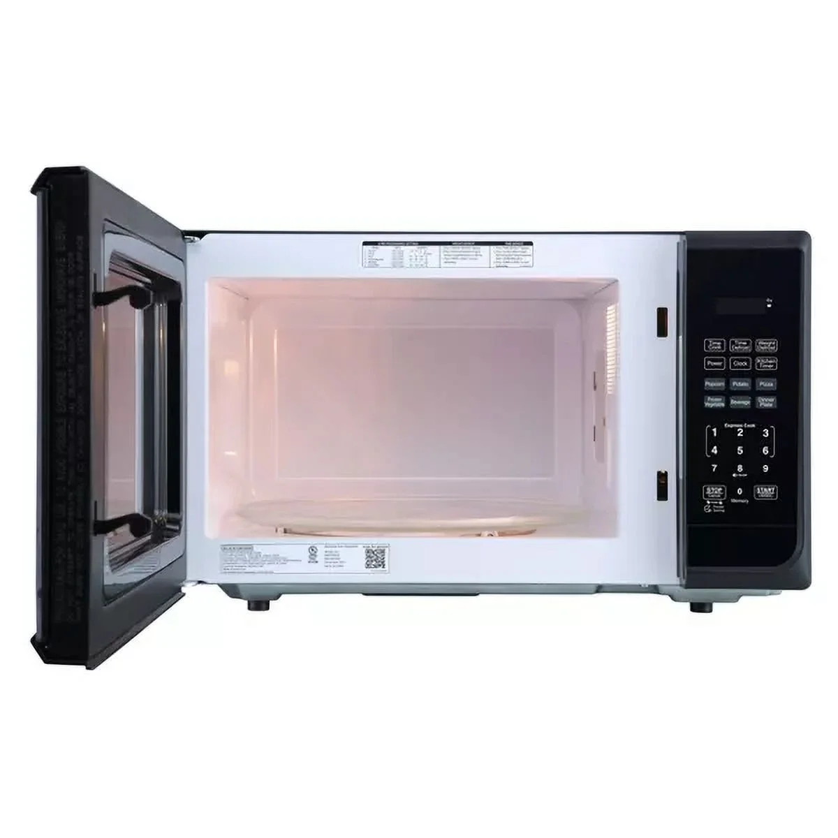 FM 1.1 cu ft 1000W Microwave Oven - Stainless Steel Black