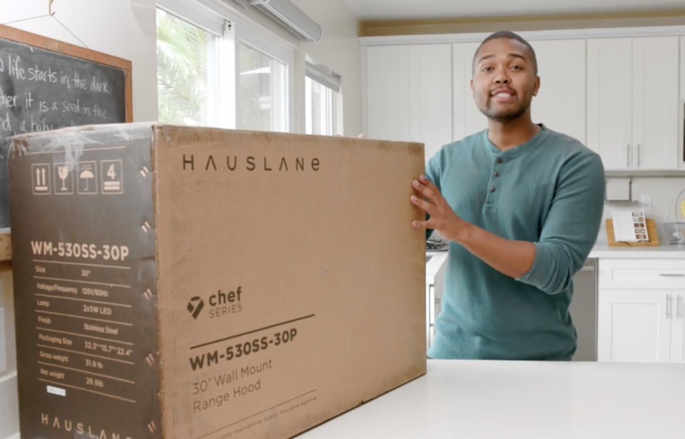 Hauslane | Chef Series WM-530 36�� Wall Mount Range hood | Pro Model | Stainless Steel Wall Chimney | Strong Suction, Stainless Steel Baffle Filters, Changeable LED Lamps, 6�� Duct or Ductless