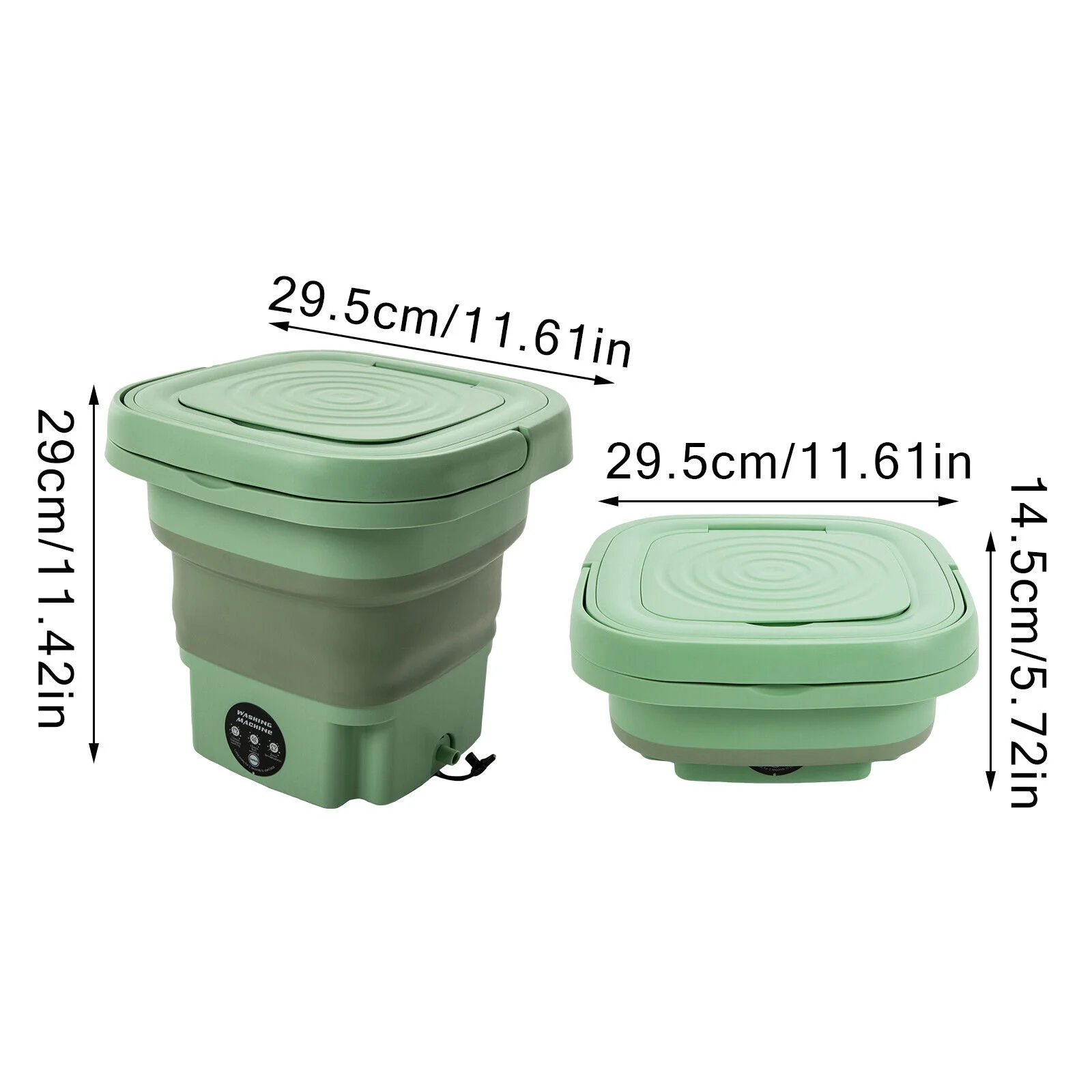 Foldable Mini Washing Machine 8L Semi-automatic Small Bucket Washer for Travel Camping
