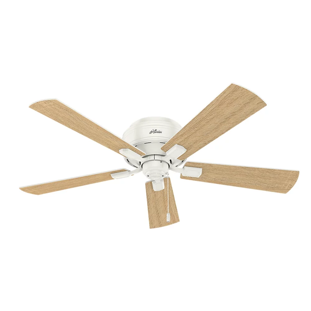 Hunter 52' Crestfield Fresh White Ceiling Fan with Light Kit and Pull Chain