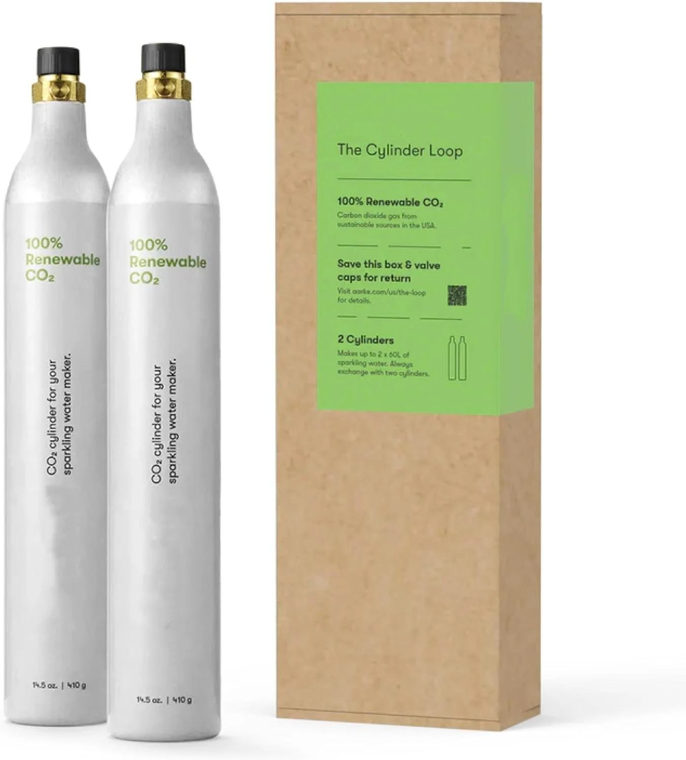 CO2 Refill Cylinder, Compatible with All Carbonator Soda Machines & Most Soda Machines, Makes Up to 120L of Carbonated Water (2-Pack)