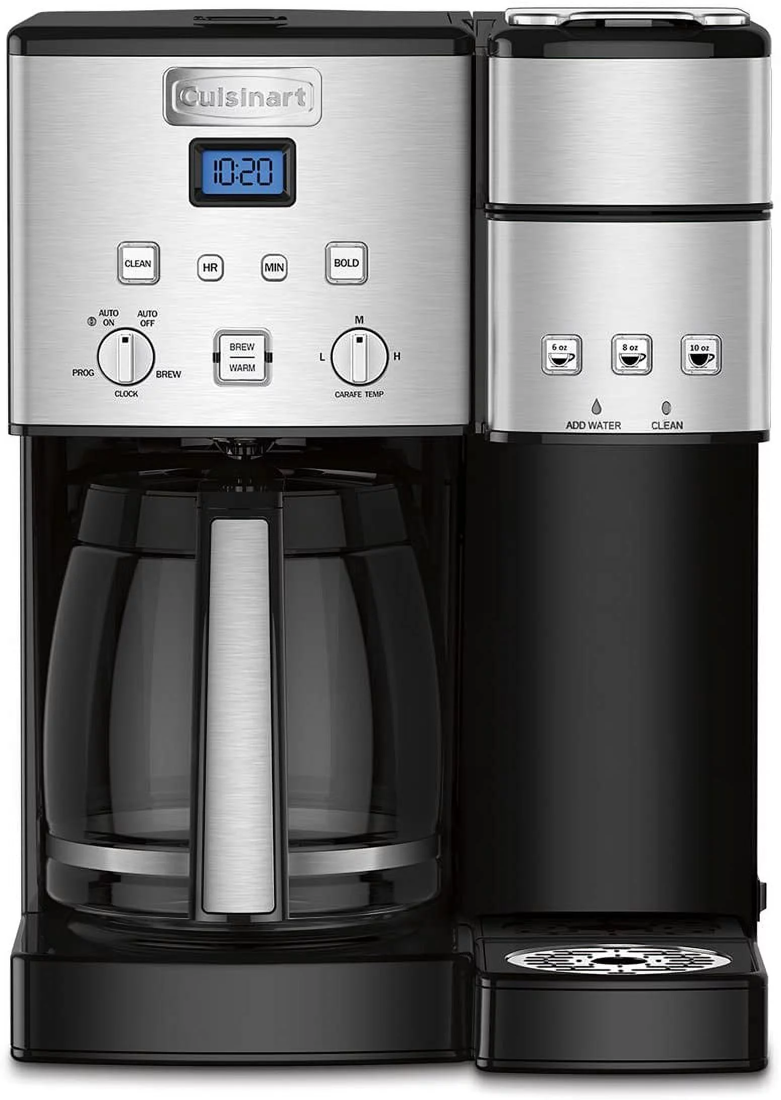 Cuisinart Single Serve + 12 Cup Coffee Maker, Offers 3-Sizes: 6-Ounces, 8-Ounces and 10-Ounces, Stainless Steel, SS-15P1 & CPT-640P1 4-Slice Custom Select Toaster, Stainless Steel