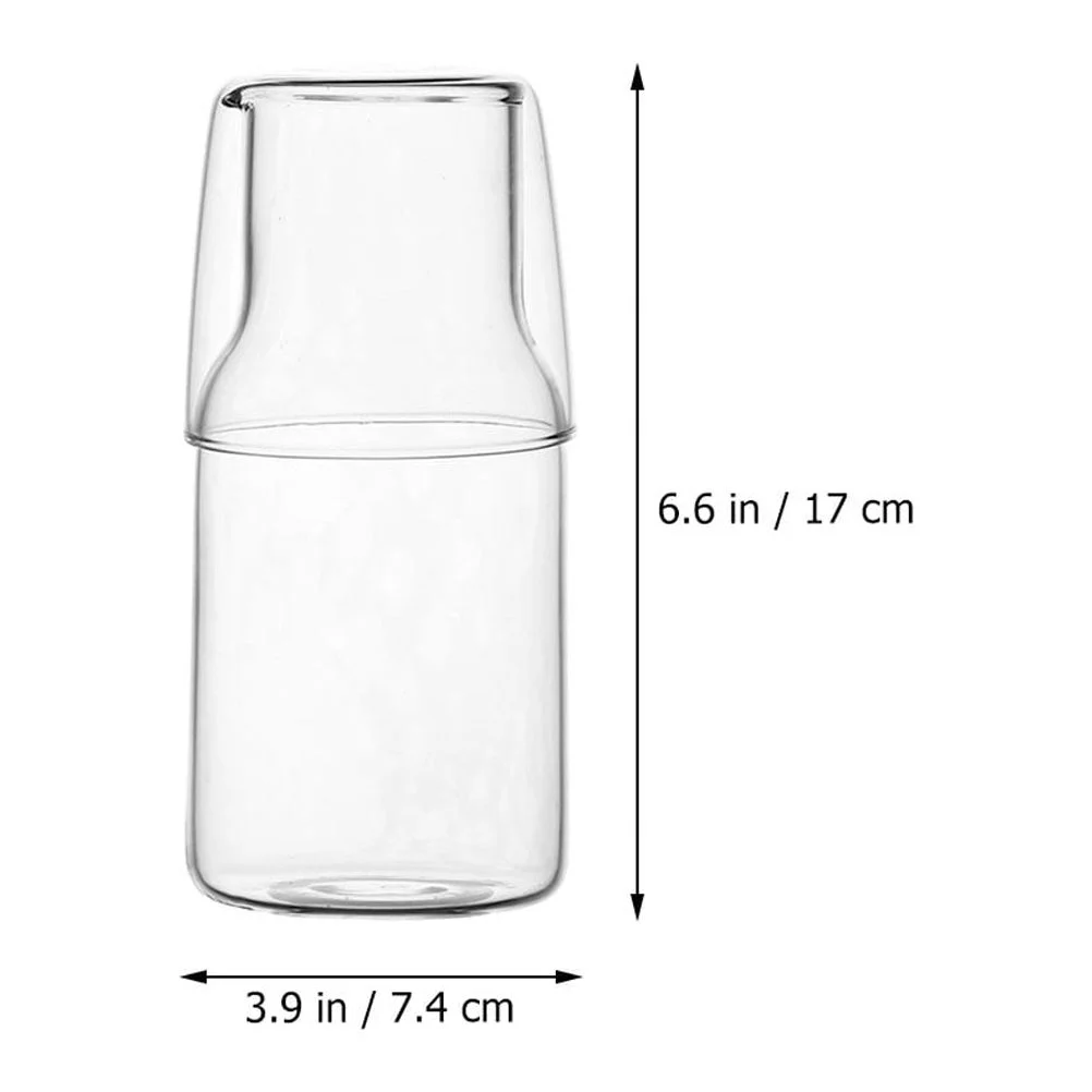 Glass Cold Water Jug 4 Sets Night Stand with Cup Bottle Kettle Nightstands Coffee Accessories