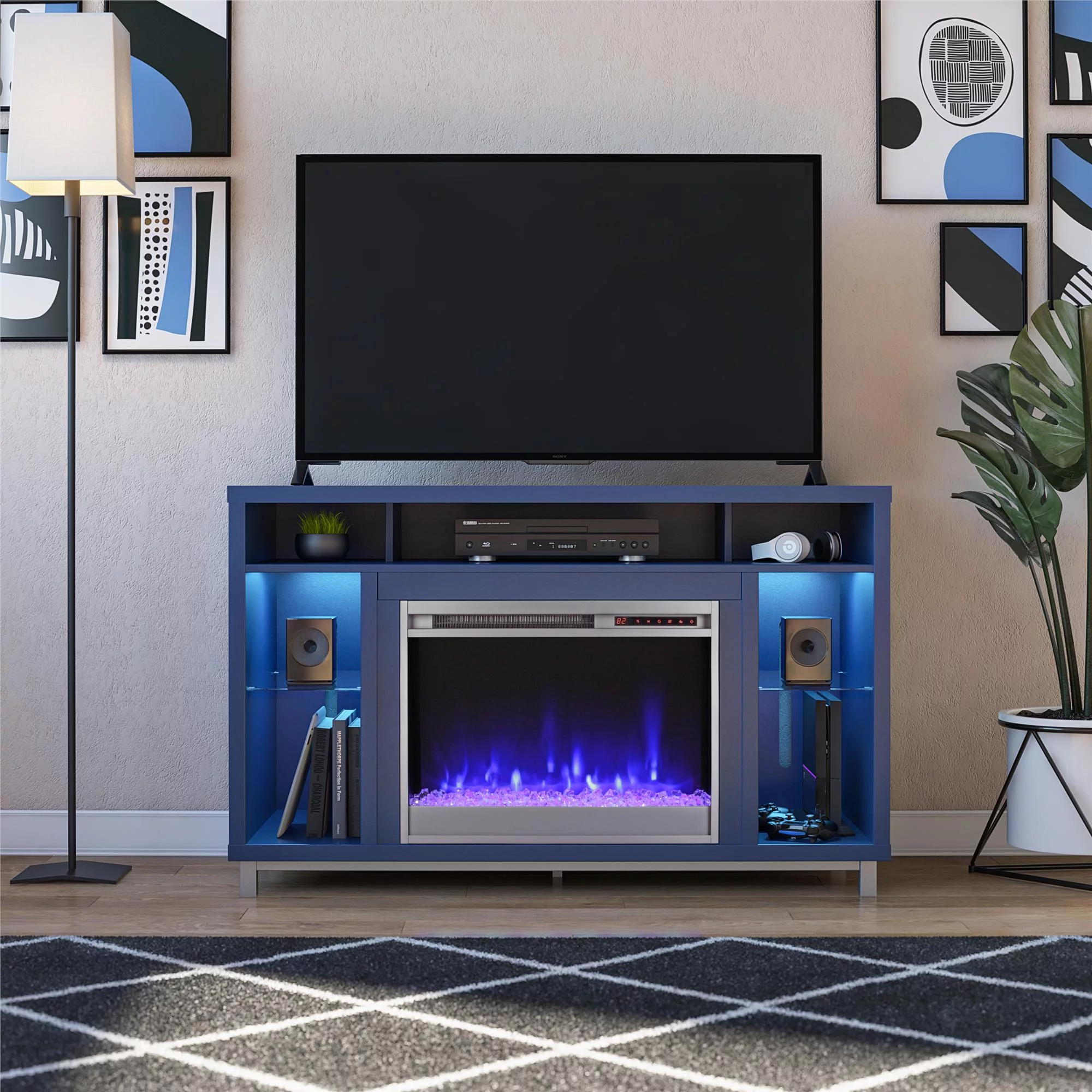 Ameriwood Home Lumina Fireplace TV Stand for TVs up to 48