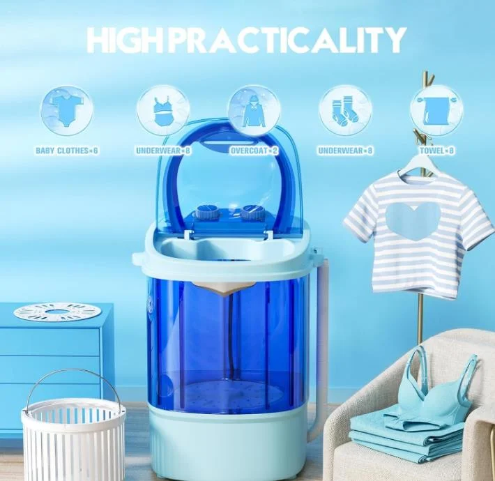 11lbs Portable Washing Machine for Apartments, portable mini washing machine, portable washer machine Suitable for Camping,Condos, Dorms, College, RV's and Small Spaces (Blue)