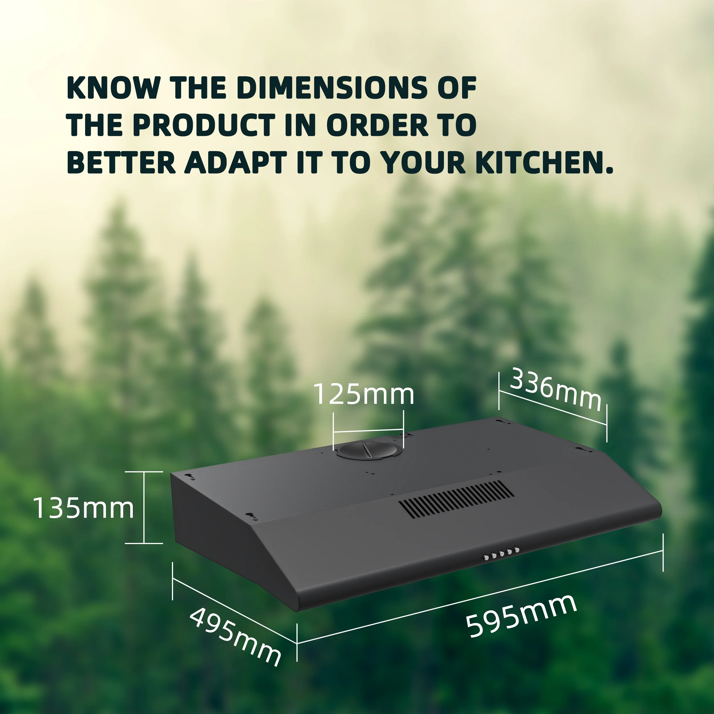 FIREGAS Black Under Cabinet Range Hood 30 inch, Slim Kitchen Over Stove Vent, LED Light, 3 Speed Exhaust Fan, Push Button,Stainless Steel 30 inch Range Hood,with Charcoal Filter