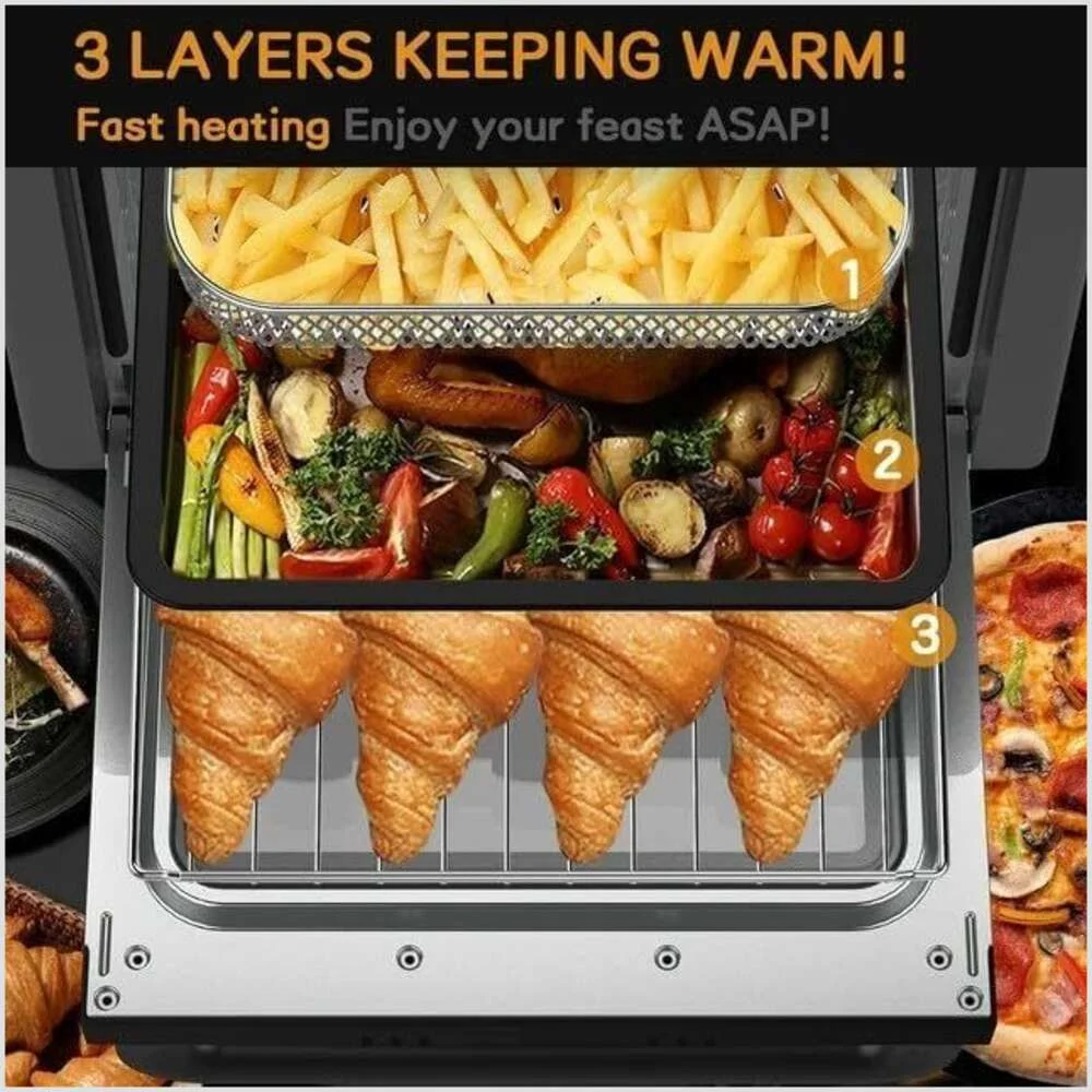1300W 19 Quart Air Fryer Cooker Versatile Countertop Convection Oven Toaster