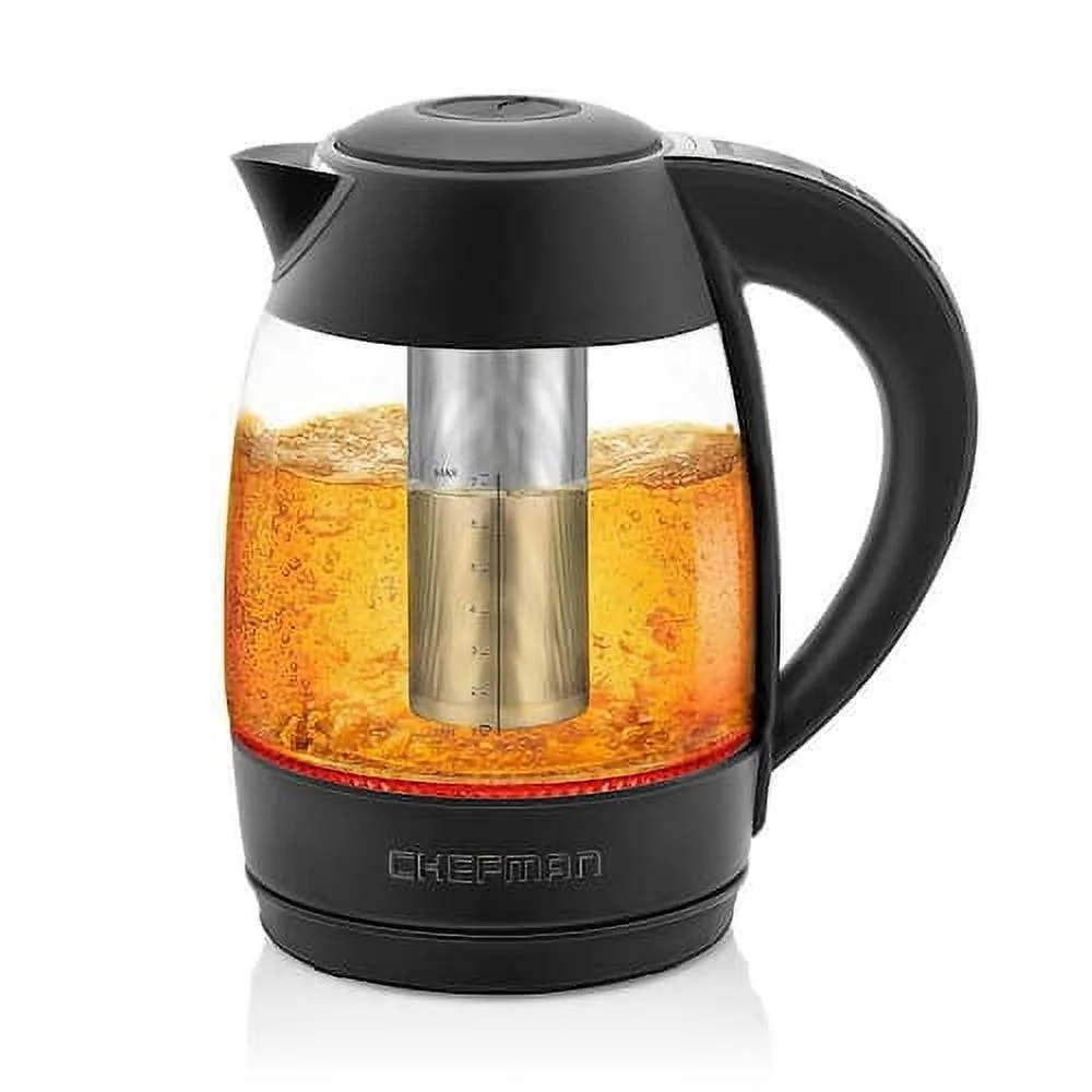 Chefman Digital Electric Glass Kettle, Matte Black, 1.8L