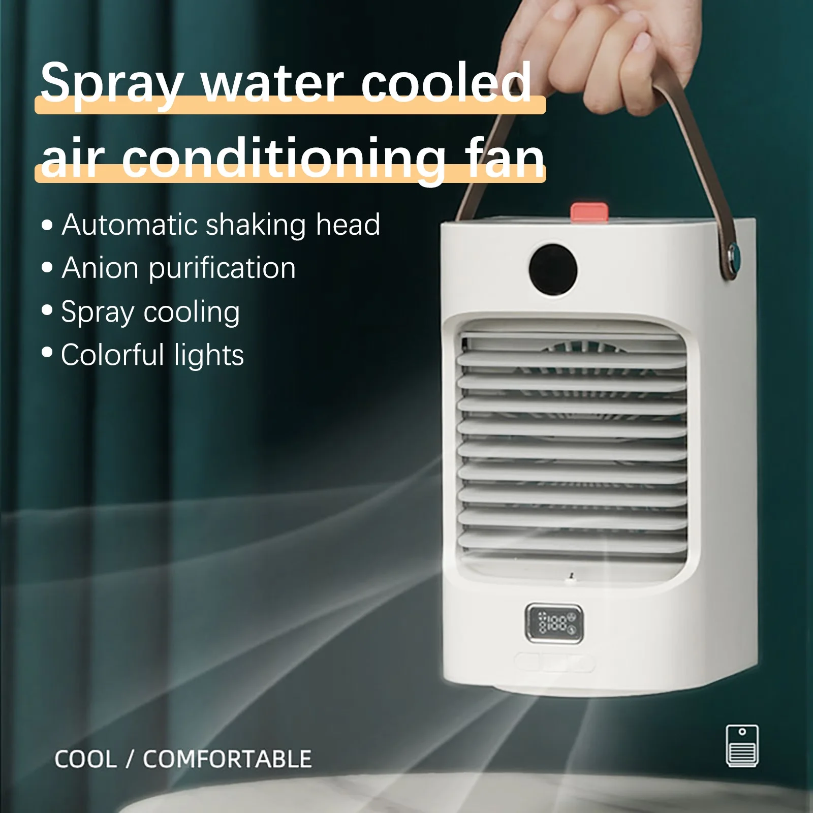 Ac Fan Desktop Shaking Water Fan Usb Charging Portable Portable Cooler Ice Fan Air Cooler