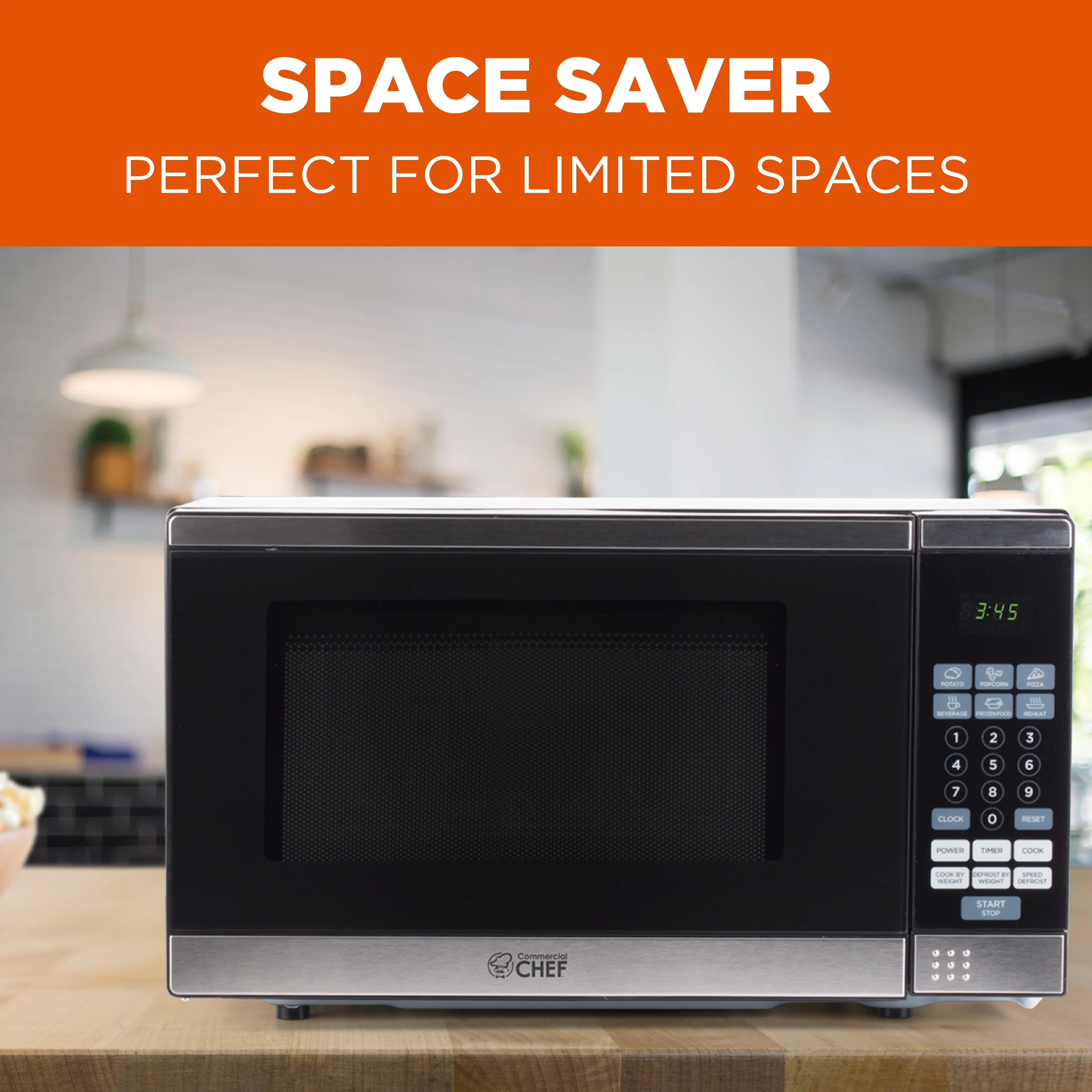 Commercial Chef CHM770SS Countertop Microwave Oven, 0.7 Cubic Feet, Stainless Steel