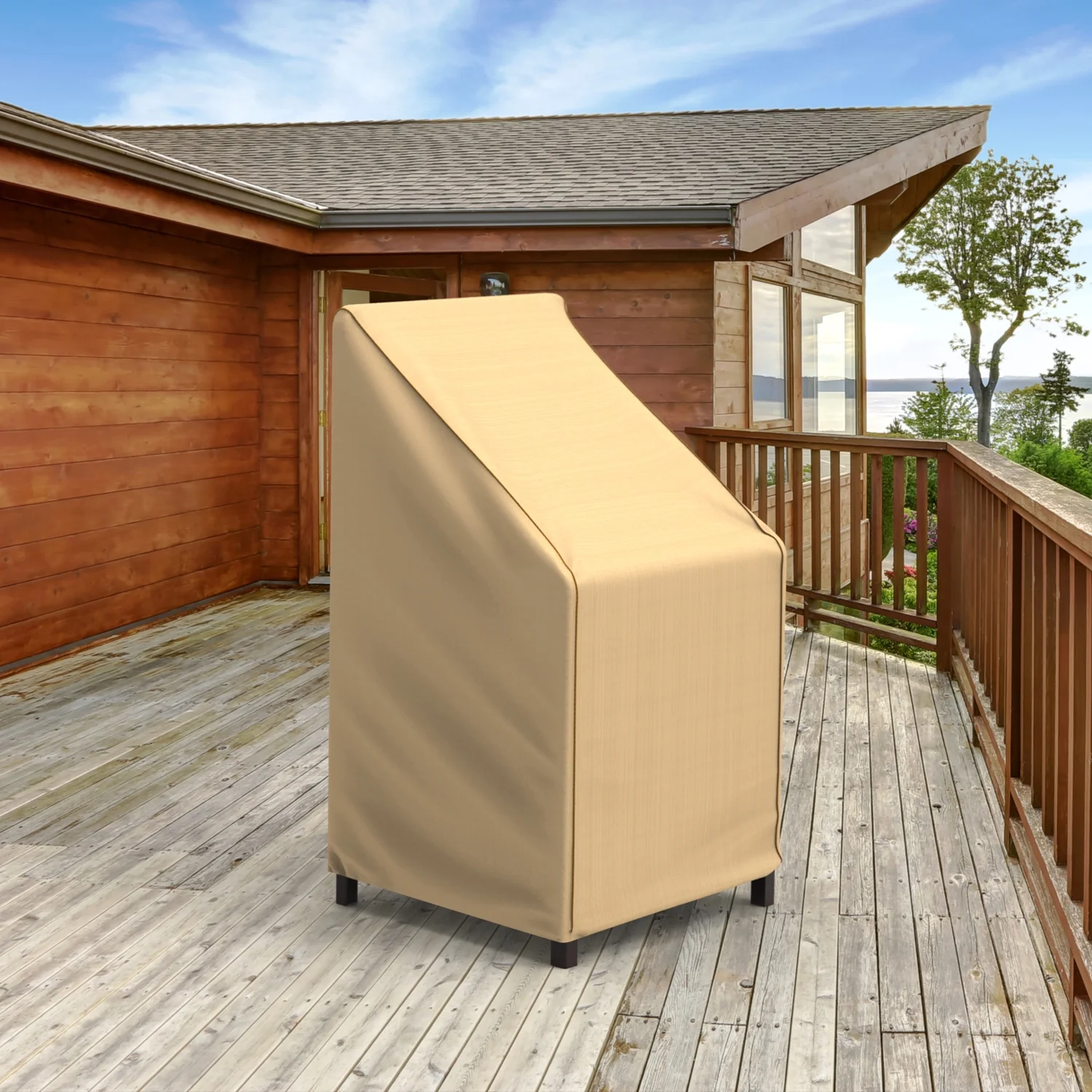 Budge 49' Tan Patio Barstool Cover, StormBlock? Savanna