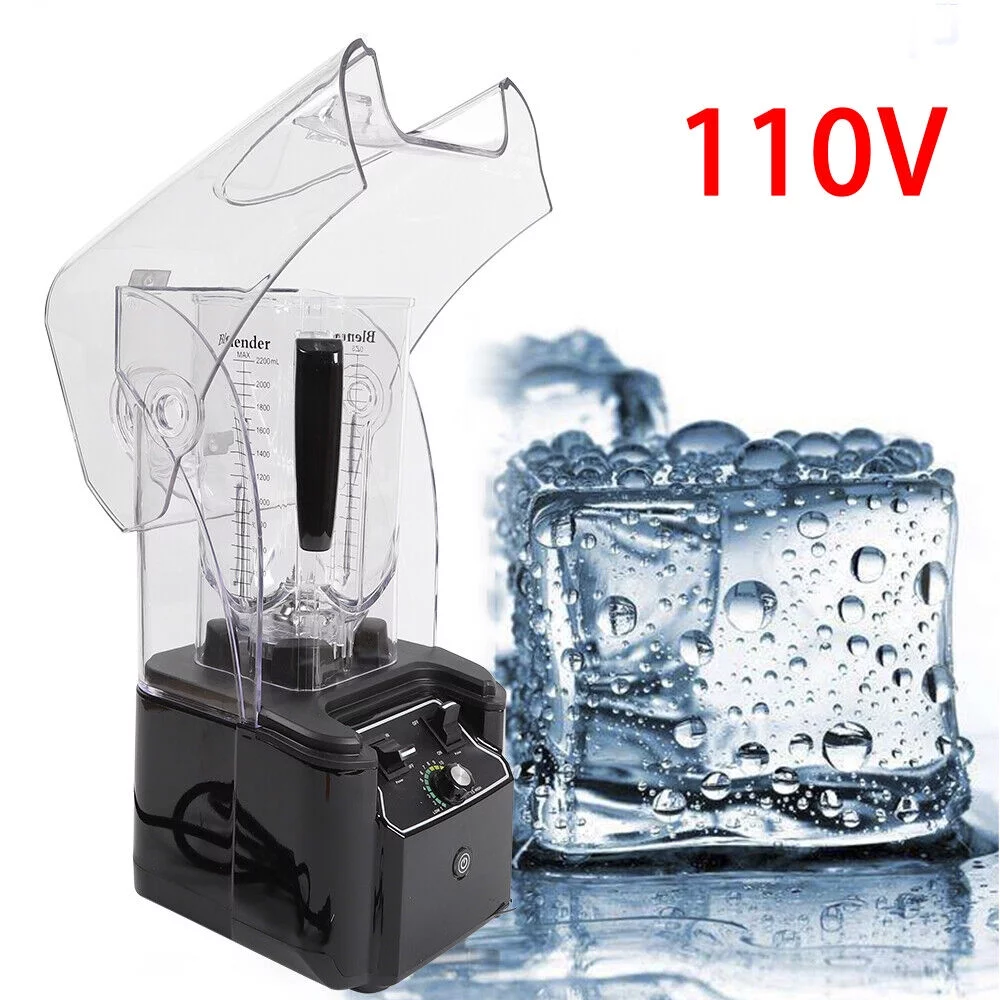 2.2L Quiet Commercial Blender with Soundproof Shield, 2200 Watt Professional Blenders for Kitchen with 80oz Pitcher, High-Speed Blenders