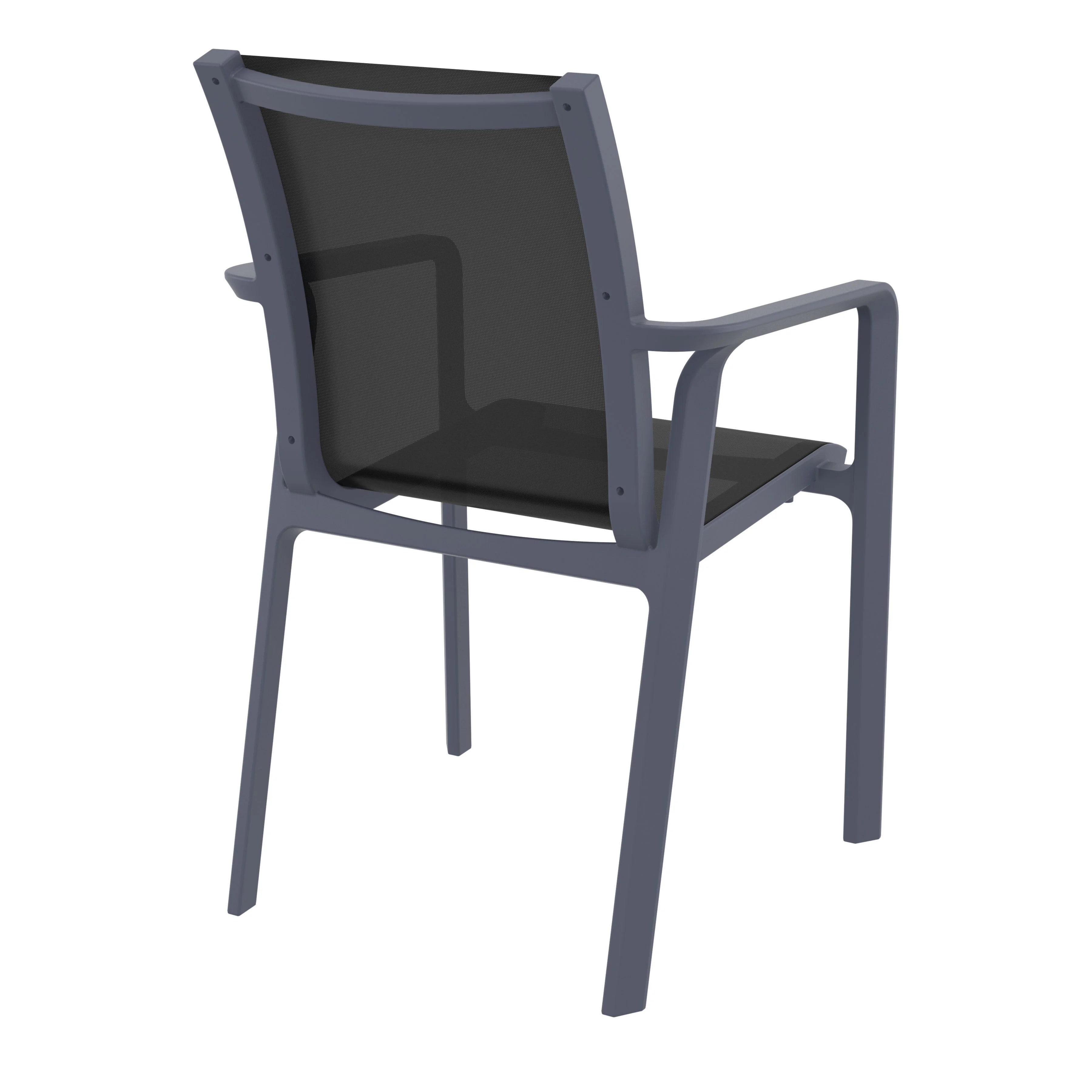 Compamia Pacific Sling Arm Chair - Dark Gray Frame Black Sling