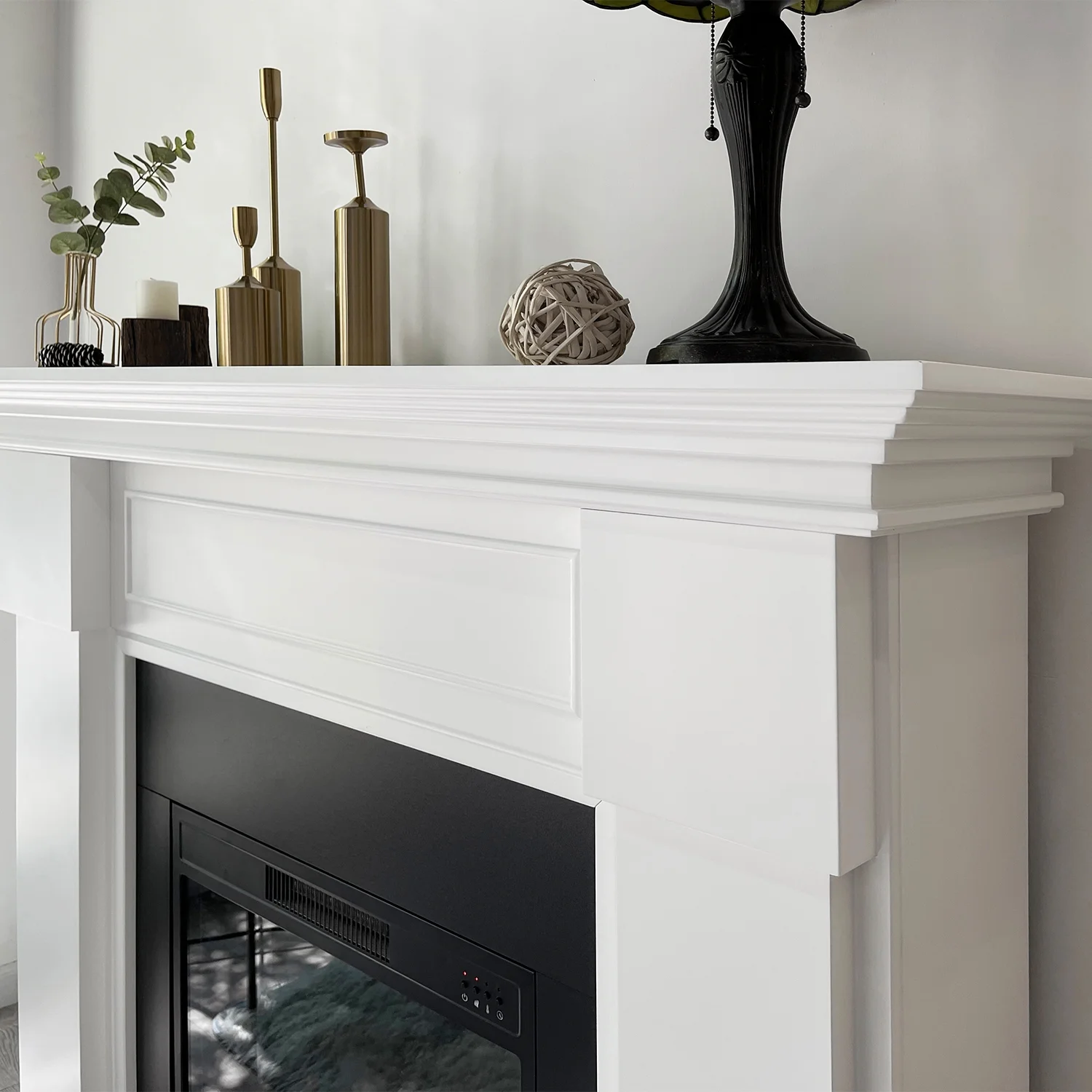 55.12' Electric Fireplace with Mantel, 1500W Freestanding Heater with Remote Control
