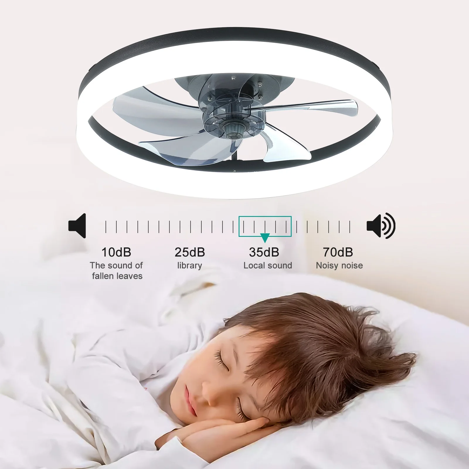 Ceiling Fan with Lights, Modern Indoor Flush Mount Ceiling Fan with Dimmable LED 6 Speeds Reversible Blades Timing with Remote Control, Low Profile Fan for Bedroom Living Room Kitchen