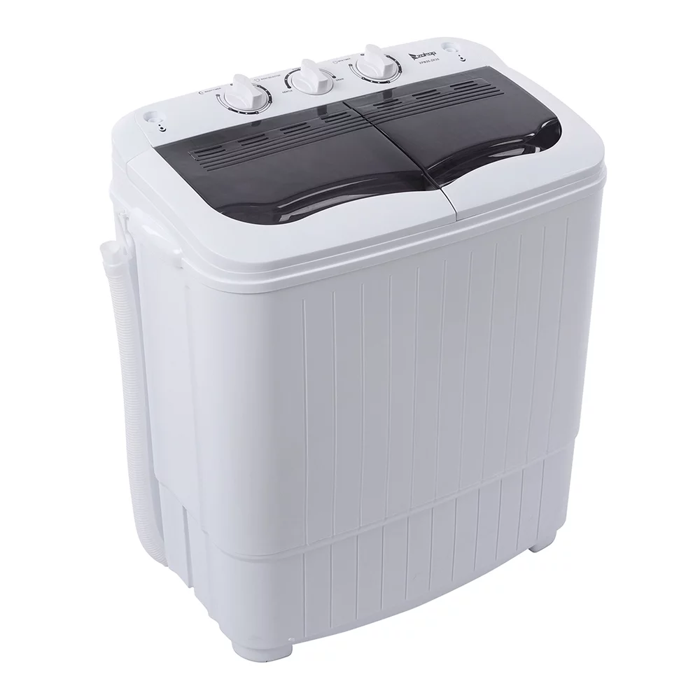 14.3LBS Semi-automatic Washing Machine, 110V 360W Compact Twin Tub Washer Spinning Dryer for Clothes, Laundry Washing Machine for Apartment Home Use, Low Noise, US Plug
