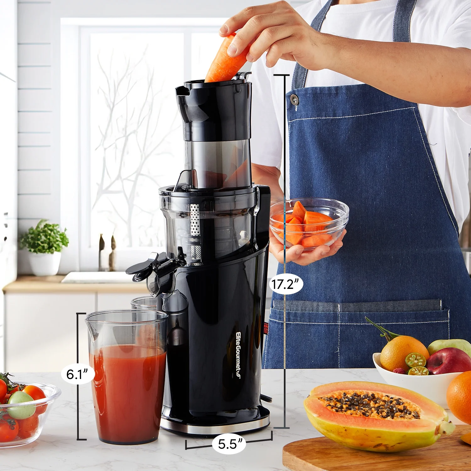 Elite EJX017 Black Mastication Slow Juicer 27oz