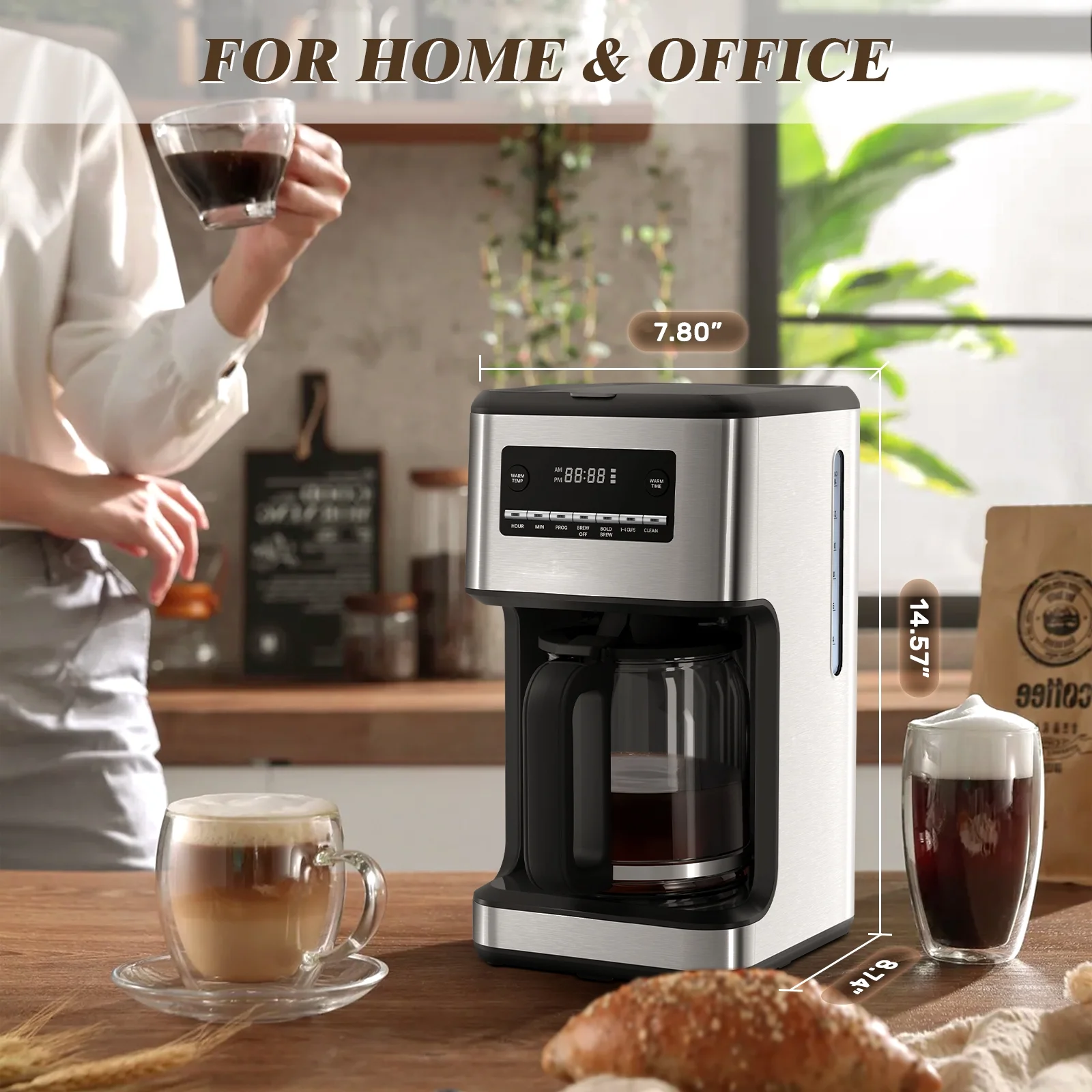 Auseo 14-Cup Drip Coffee Maker��suitable for home kitchen,?coffee shop