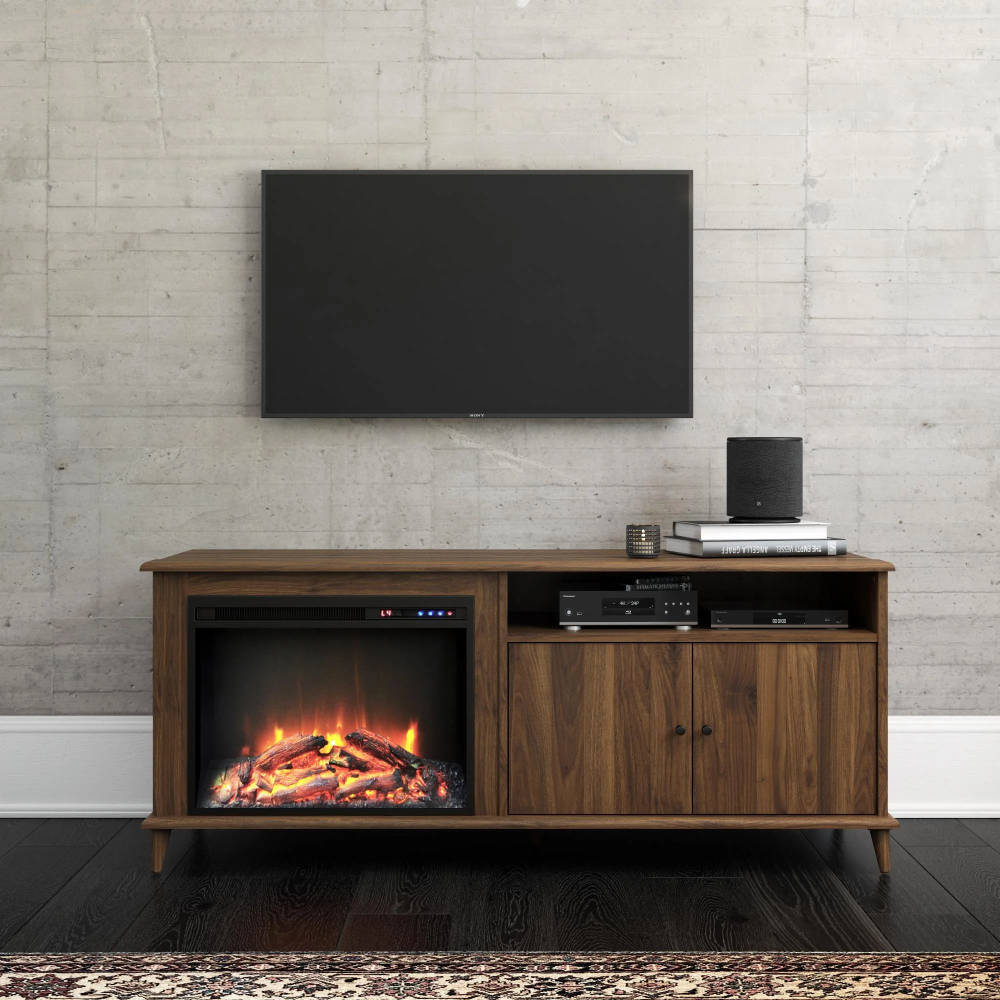 Ameriwood Home Farnsworth Fireplace TV Stand for TVs up to 65