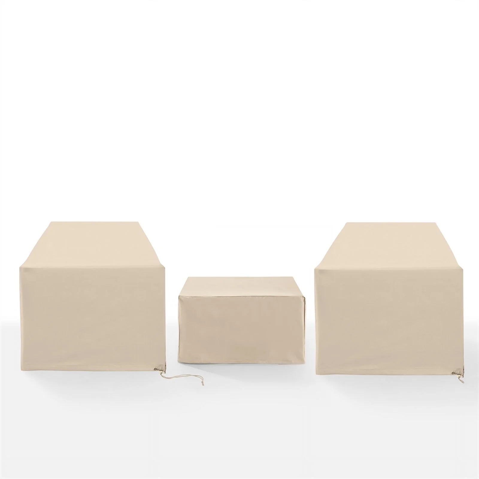 Crosley Furniture Covers 3-Piece Traditional Vinyl Outdoor Sofa Cover Set in Tan