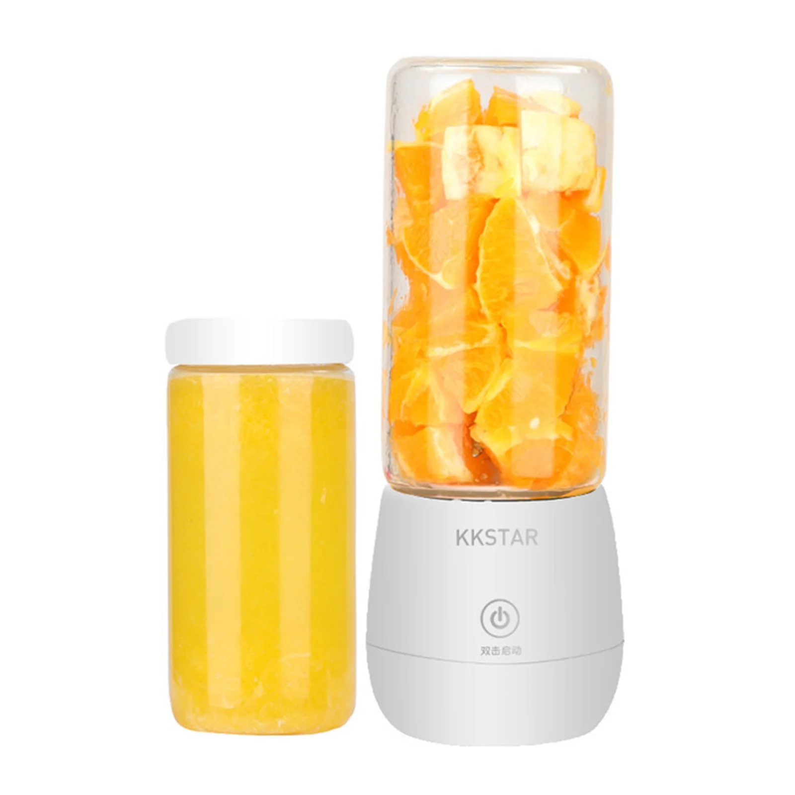 CRAMAX Portable Blenders (Double Cup), Personal Size Juicer Cup For Shakes, Kids Food Mixing Machine,USB Rechargeable With Six Slices, For Sports Travel and Outdoors