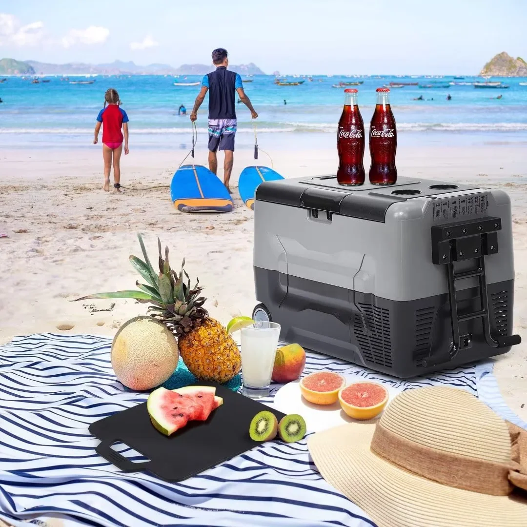 Car Refrigerator with APP Control 58 Quart Portable Freezer Car Fridge Dual Zone with 12/24V DC & 110-240V AC