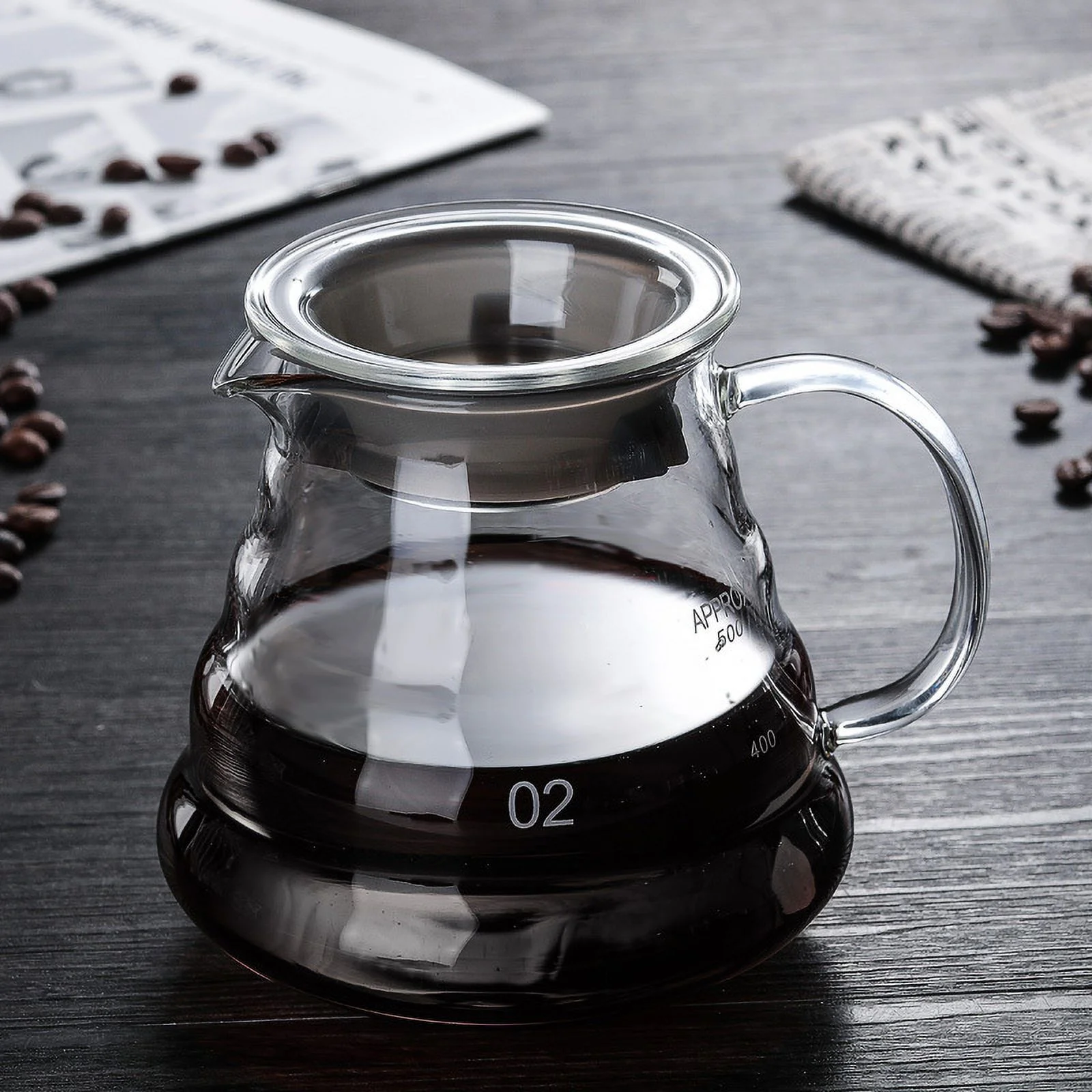 600ML/350ML Wooden brackets Glass Coffee Dripper and Pot Set Japness style V60 Glass Coffee Filter Reusable Coffee Filters