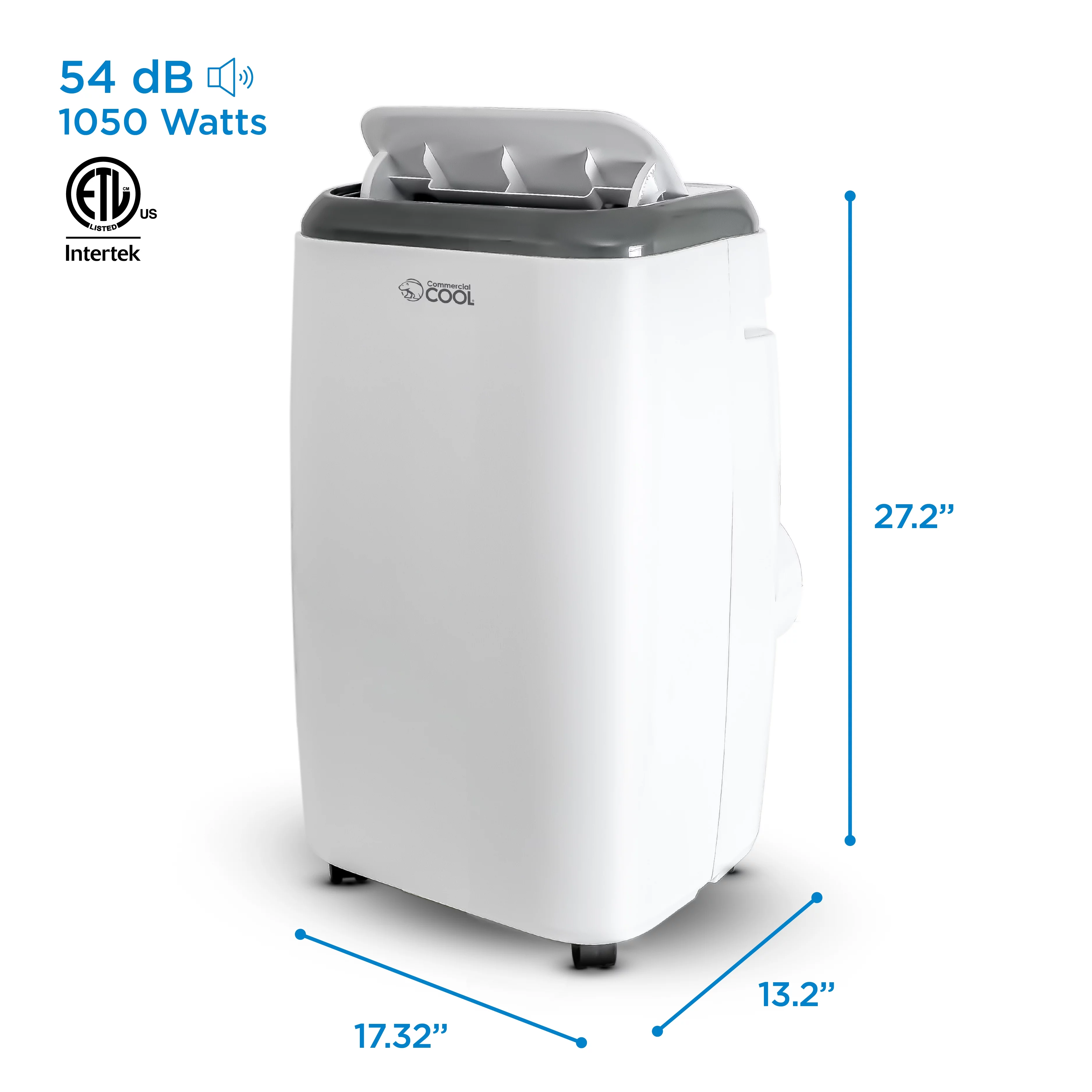 Commercial Cool CPT08WB 8,000 BTU SACC/CEC (12,000 BTU ASHRAE) Portable Air Conditioner with Remote Control, White